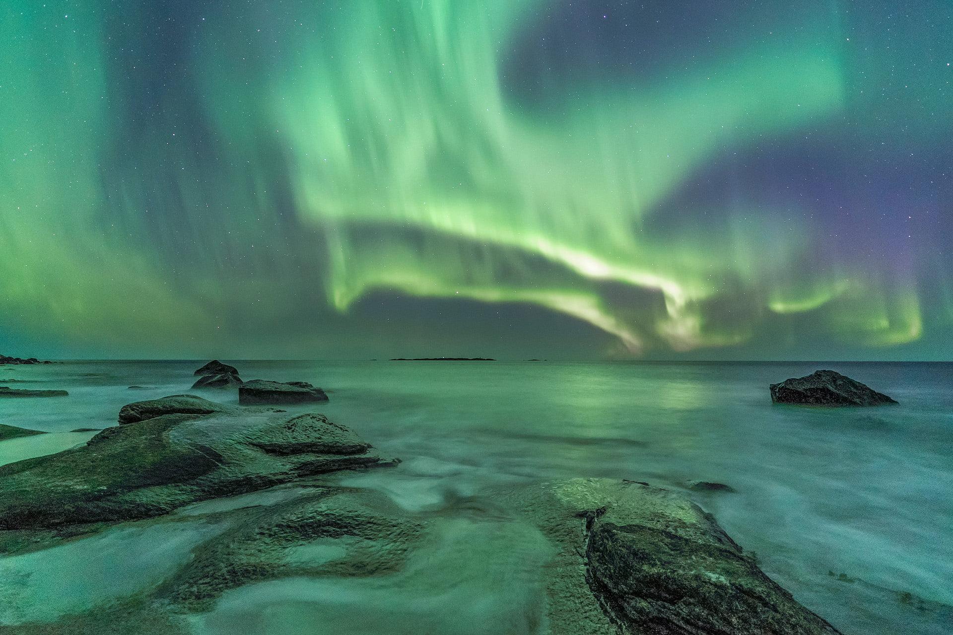Aurora Borealis Near Sea Wallpapers