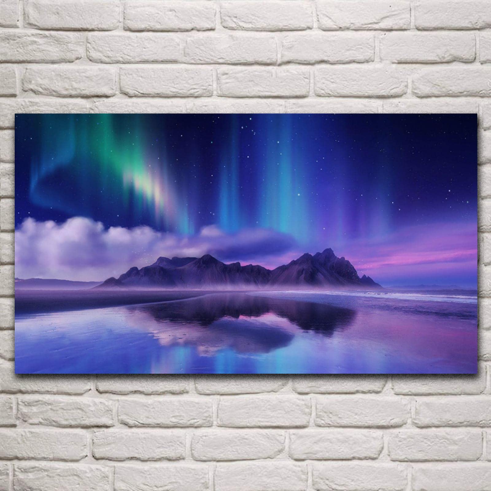 Aurora Borealis Northern Lights Over Mountain Lake Wallpapers