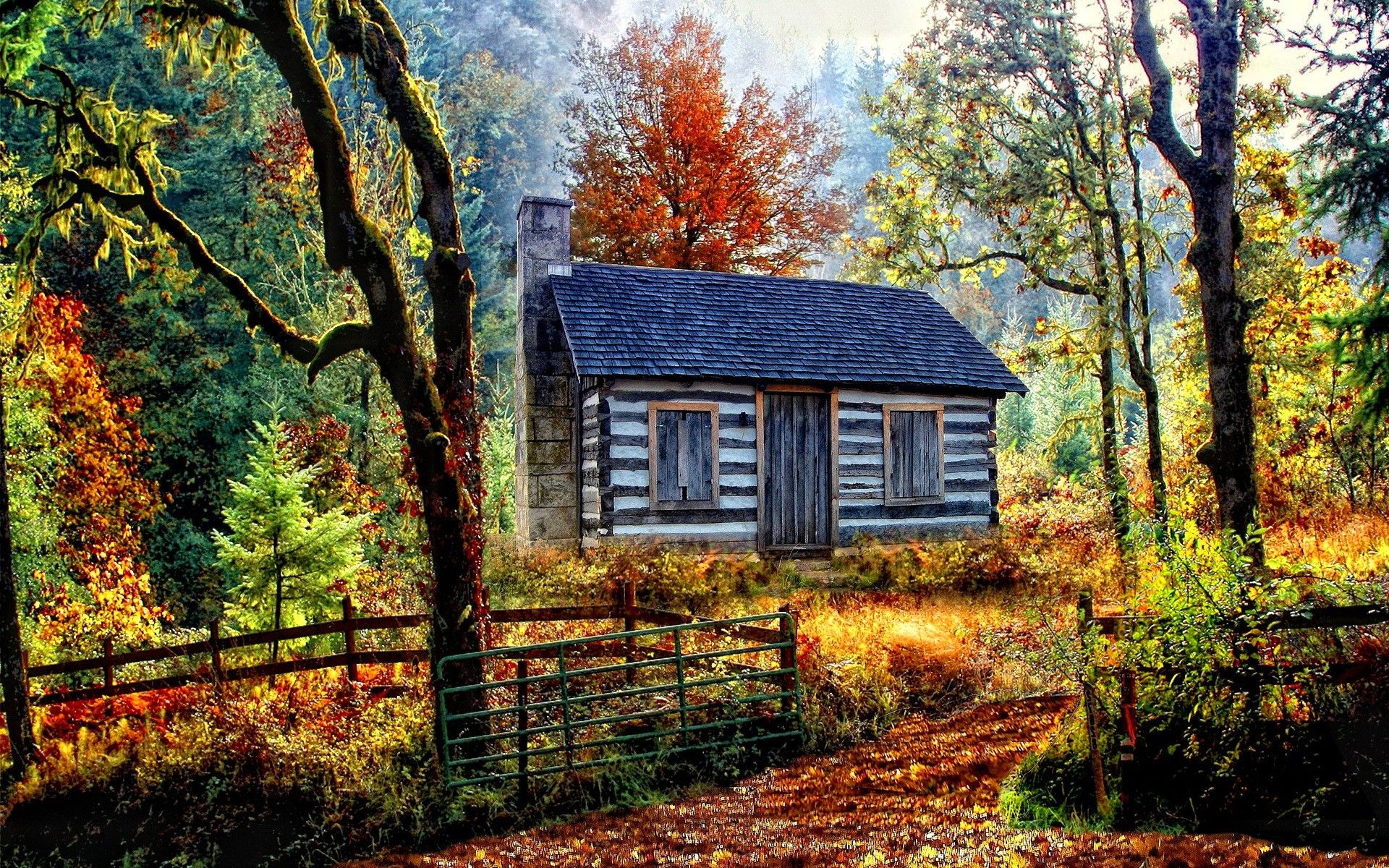 Autumn Cabin Wallpapers