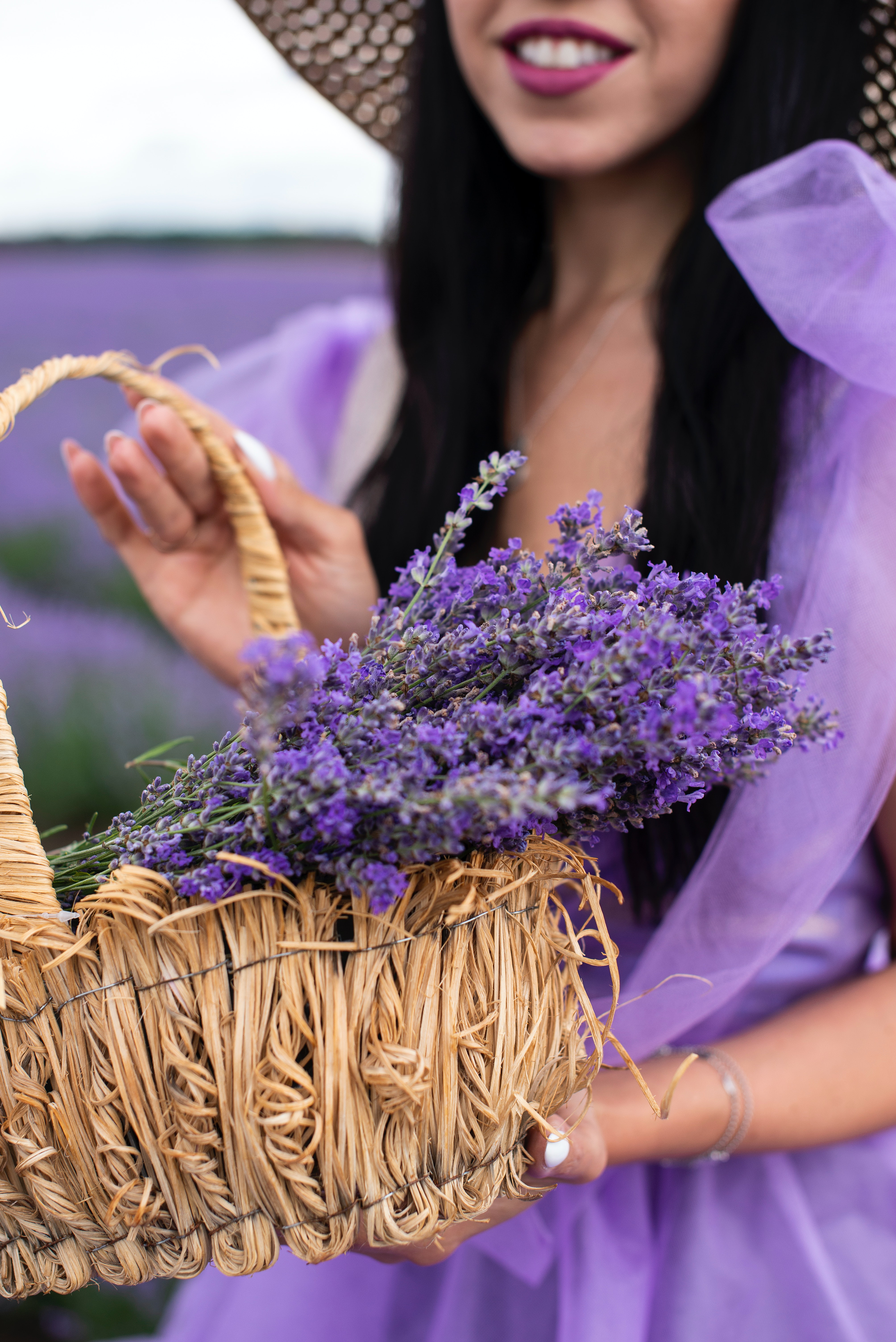 Basket Of Lavender Purple Flower Wallpapers