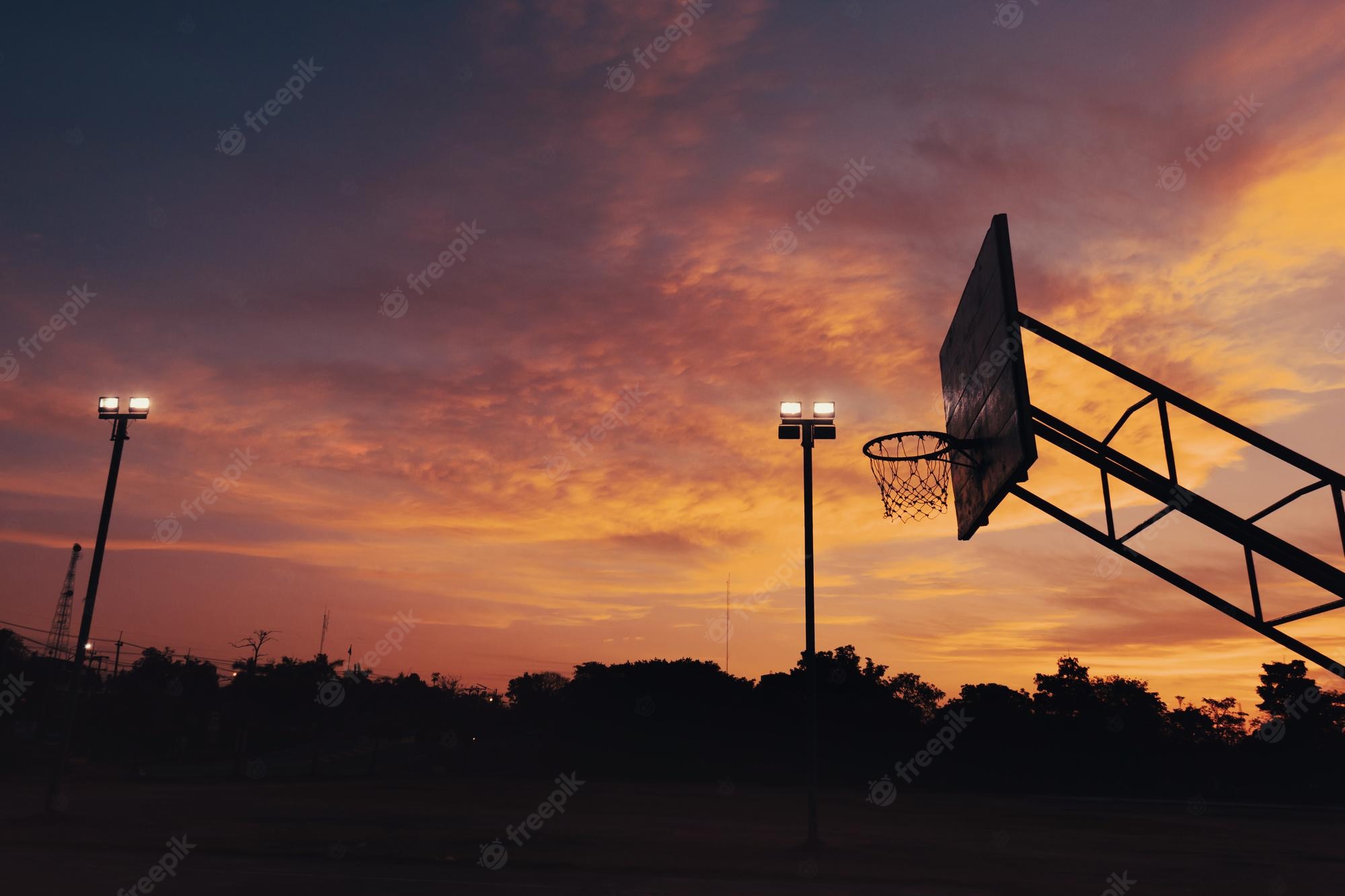 Basketball Court Sunset Wallpapers