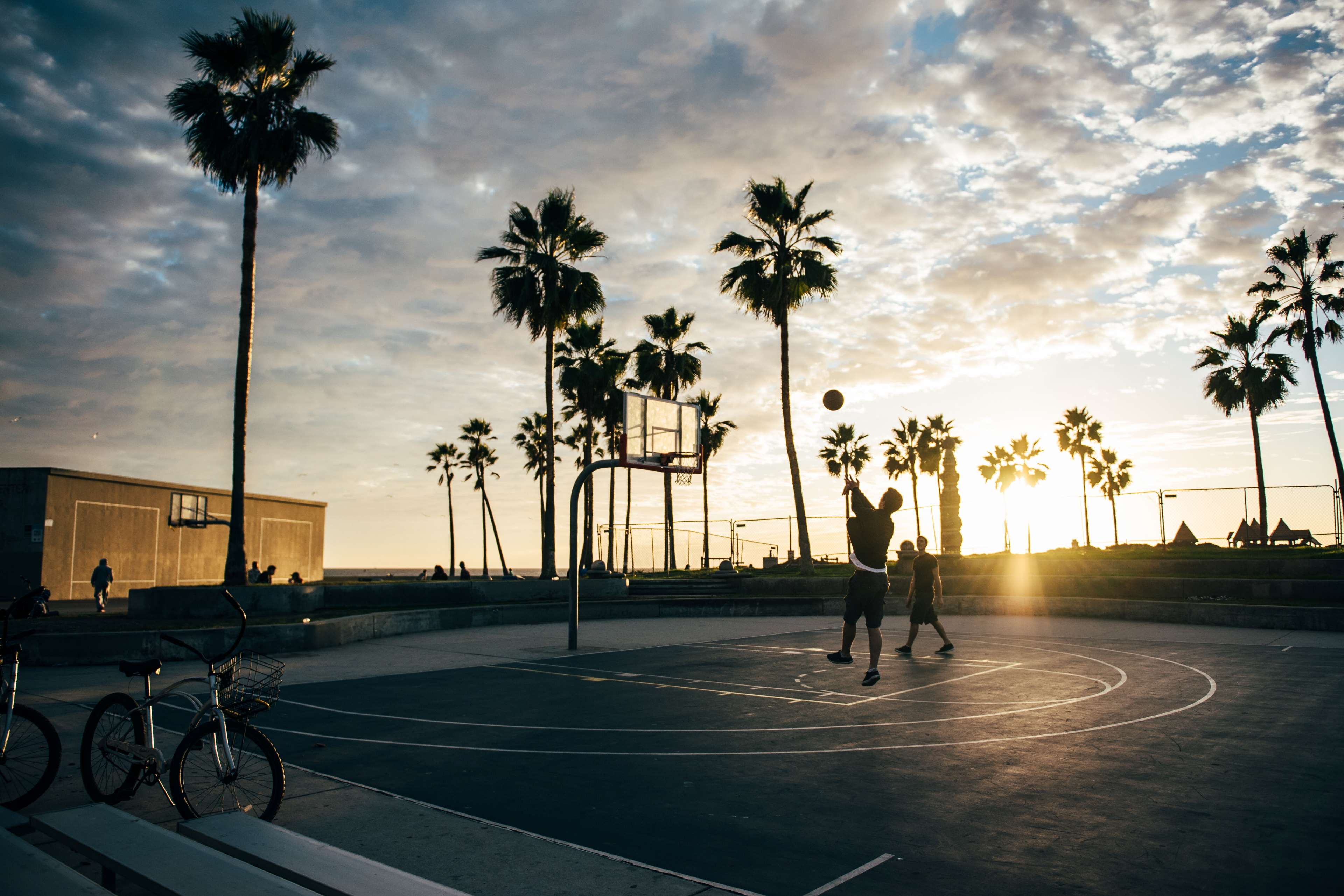 Basketball Court Sunset Wallpapers