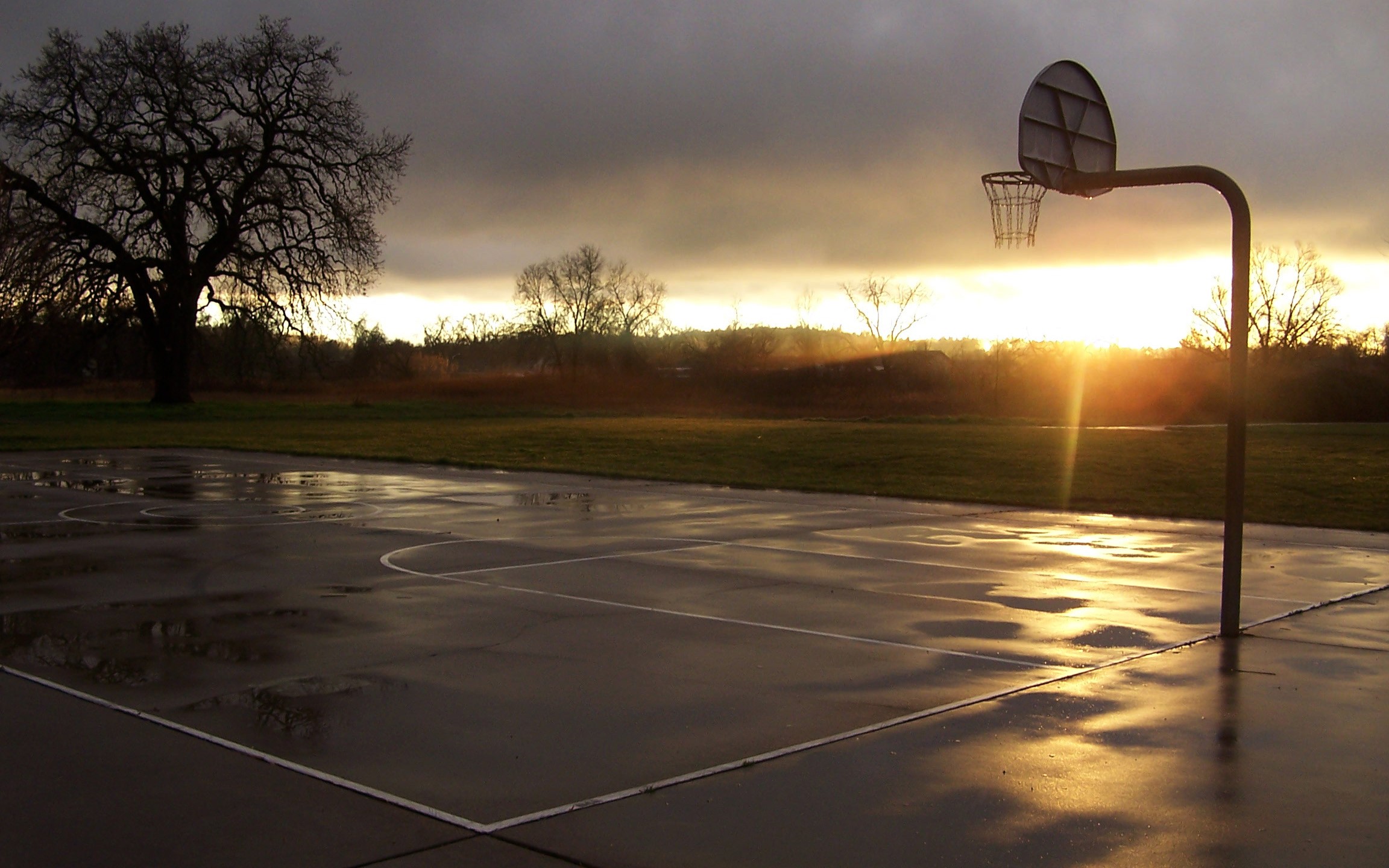 Basketball Court Sunset Wallpapers