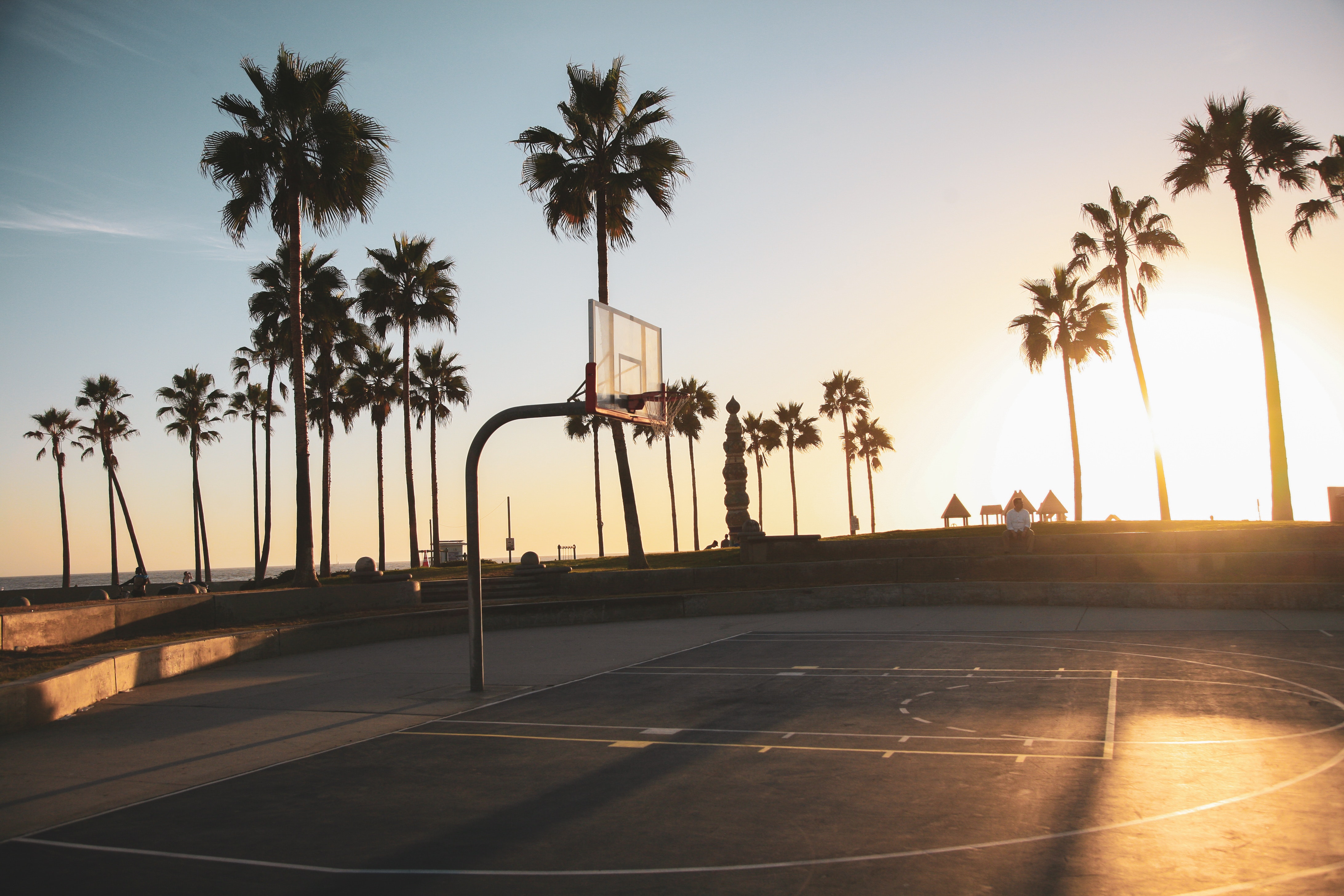 Basketball Court Sunset Wallpapers