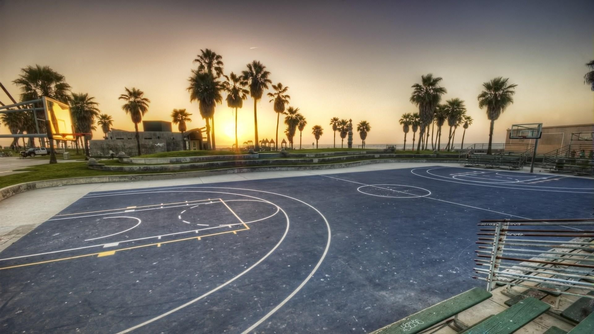 Basketball Court Sunset Wallpapers