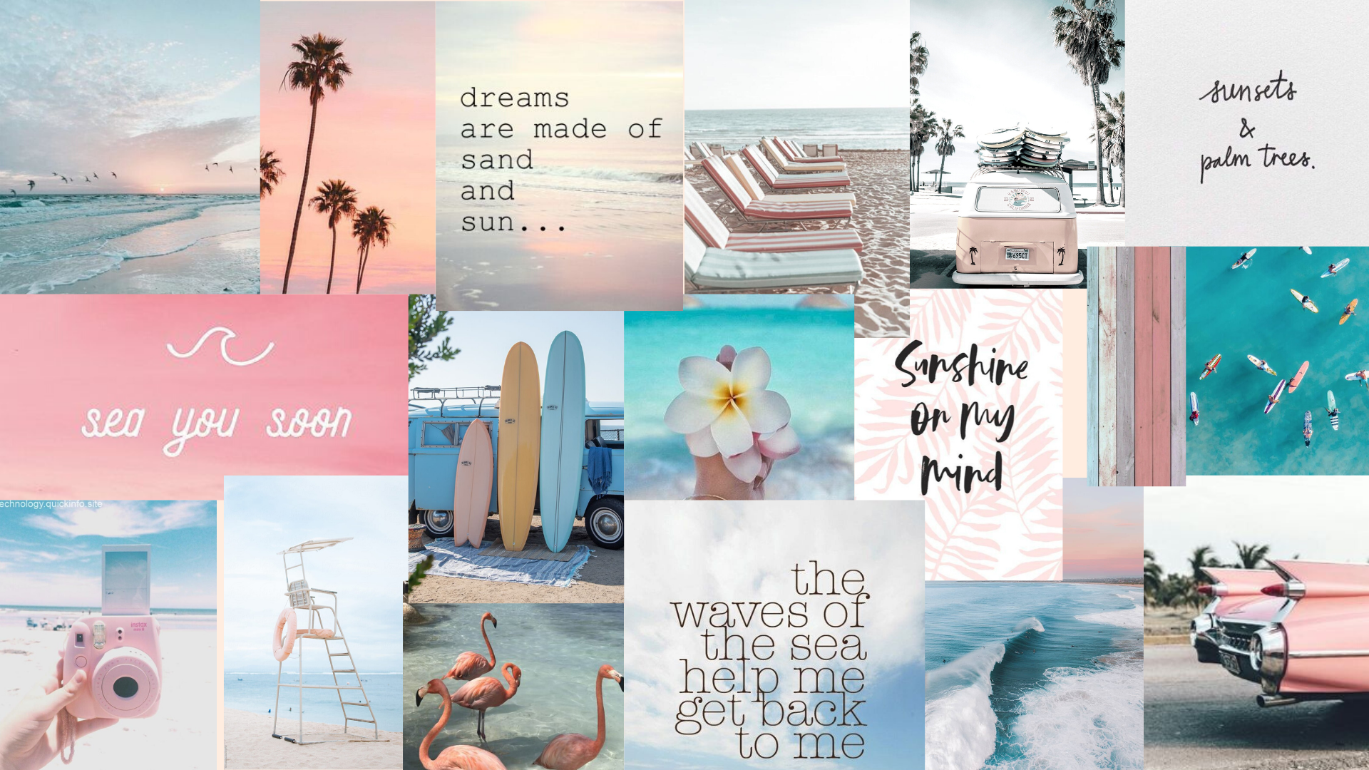 Beach Aesthetic Collage Wallpapers