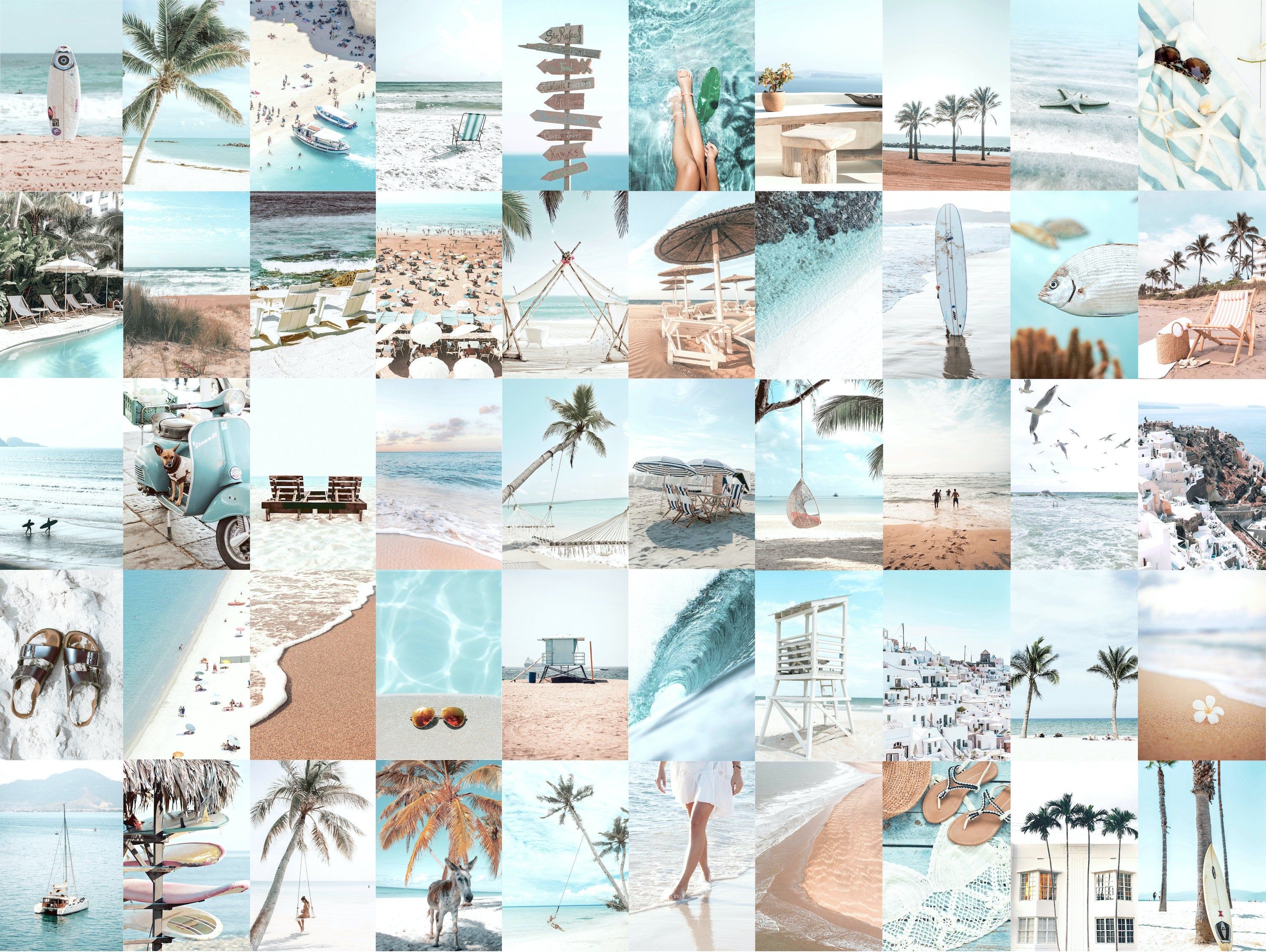 Beach Aesthetic Collage Wallpapers