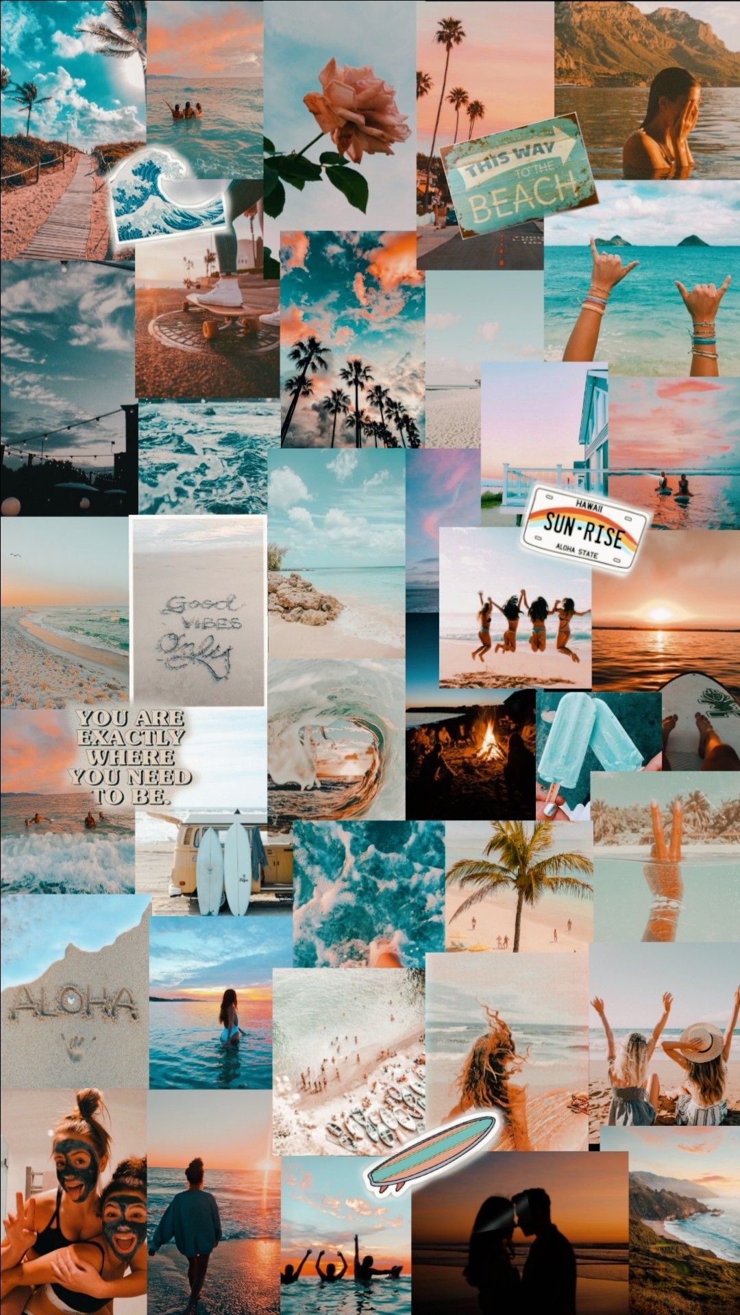 Beach Aesthetic Collage Wallpapers