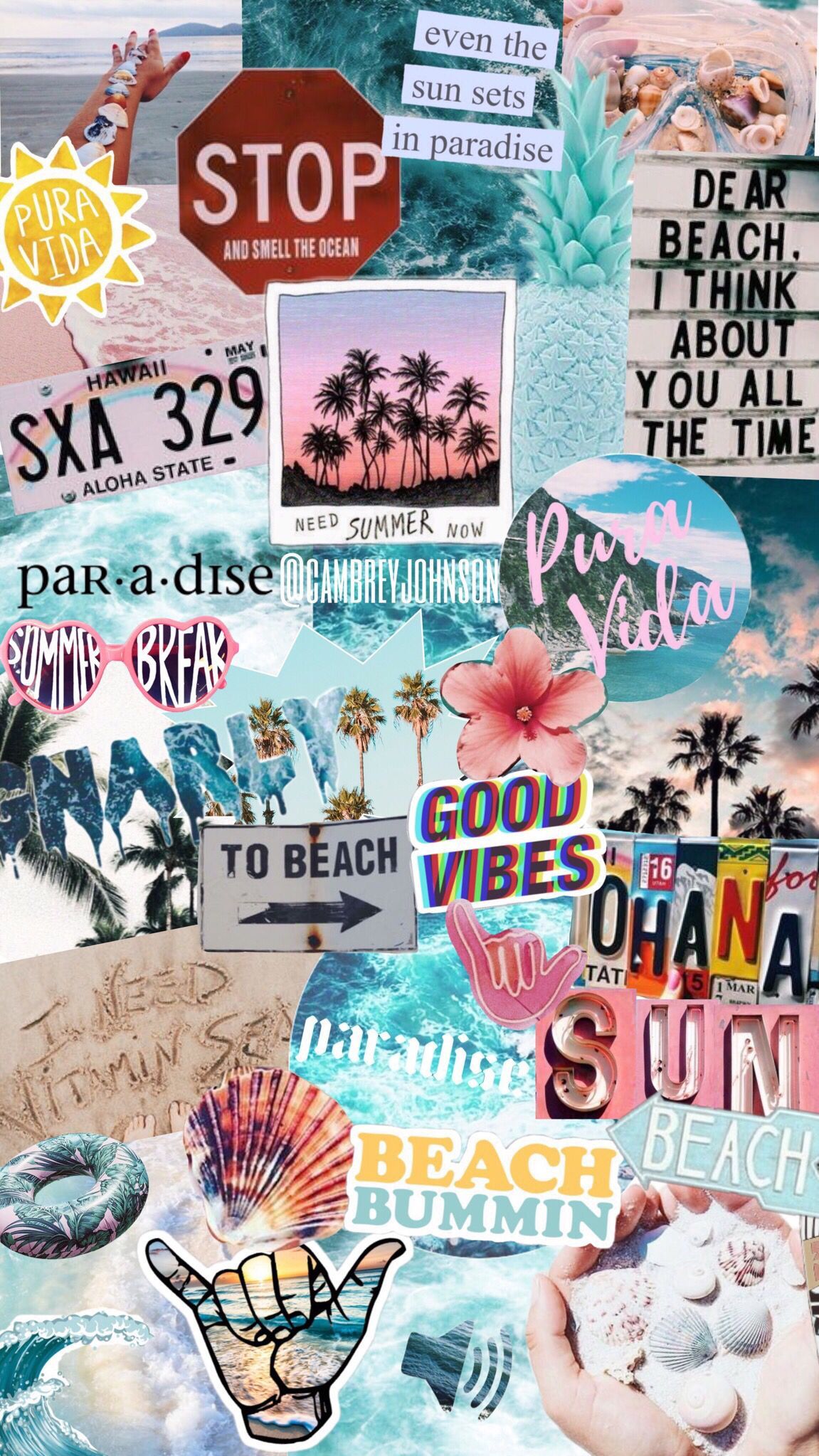 Beach Aesthetic Collage Wallpapers