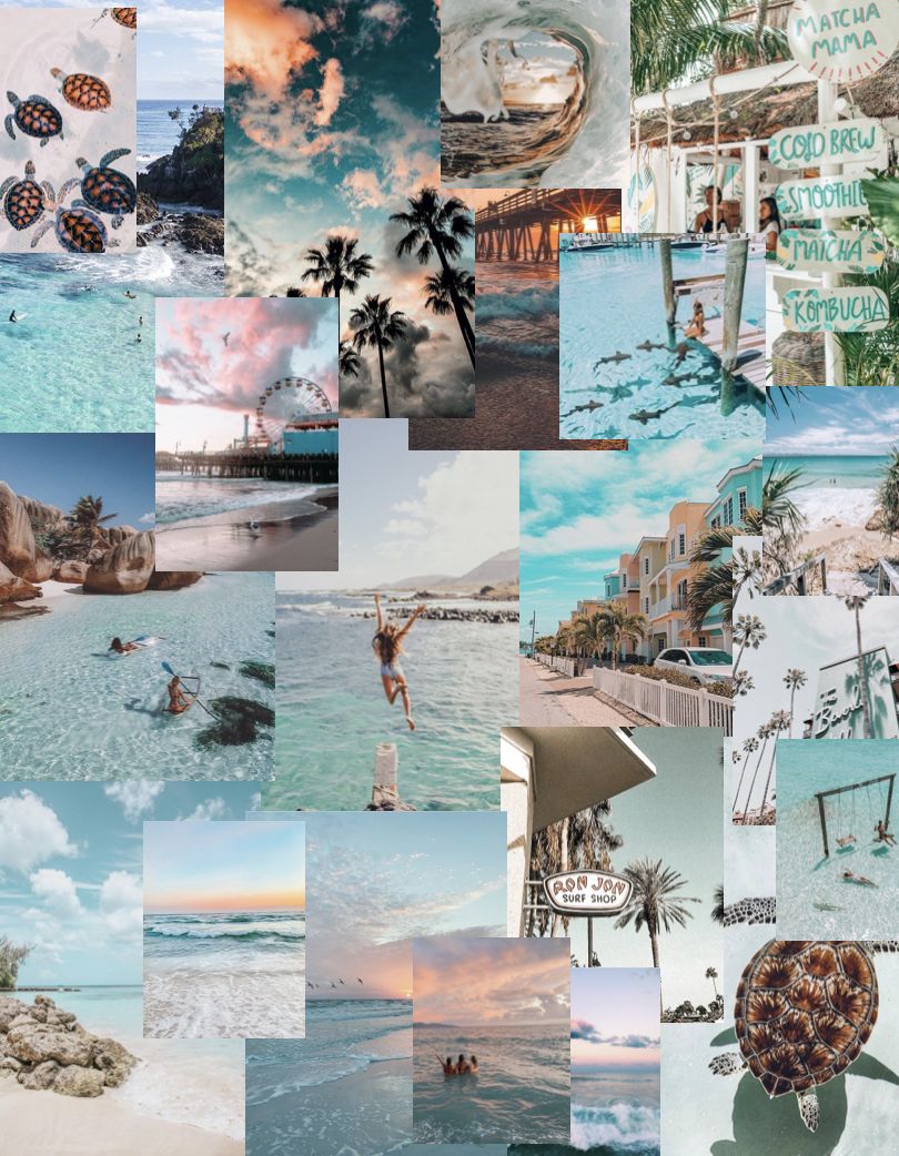 Beach Aesthetic Collage Wallpapers