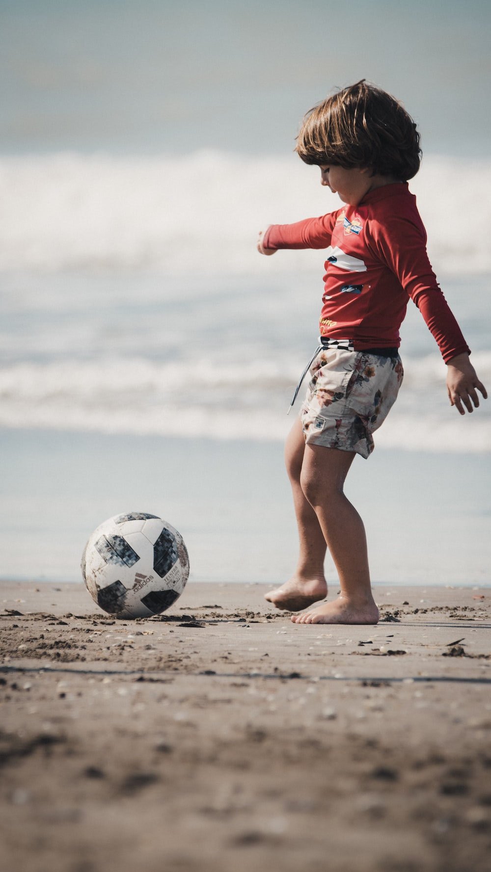 Beach At A Soccer Ball Wallpapers