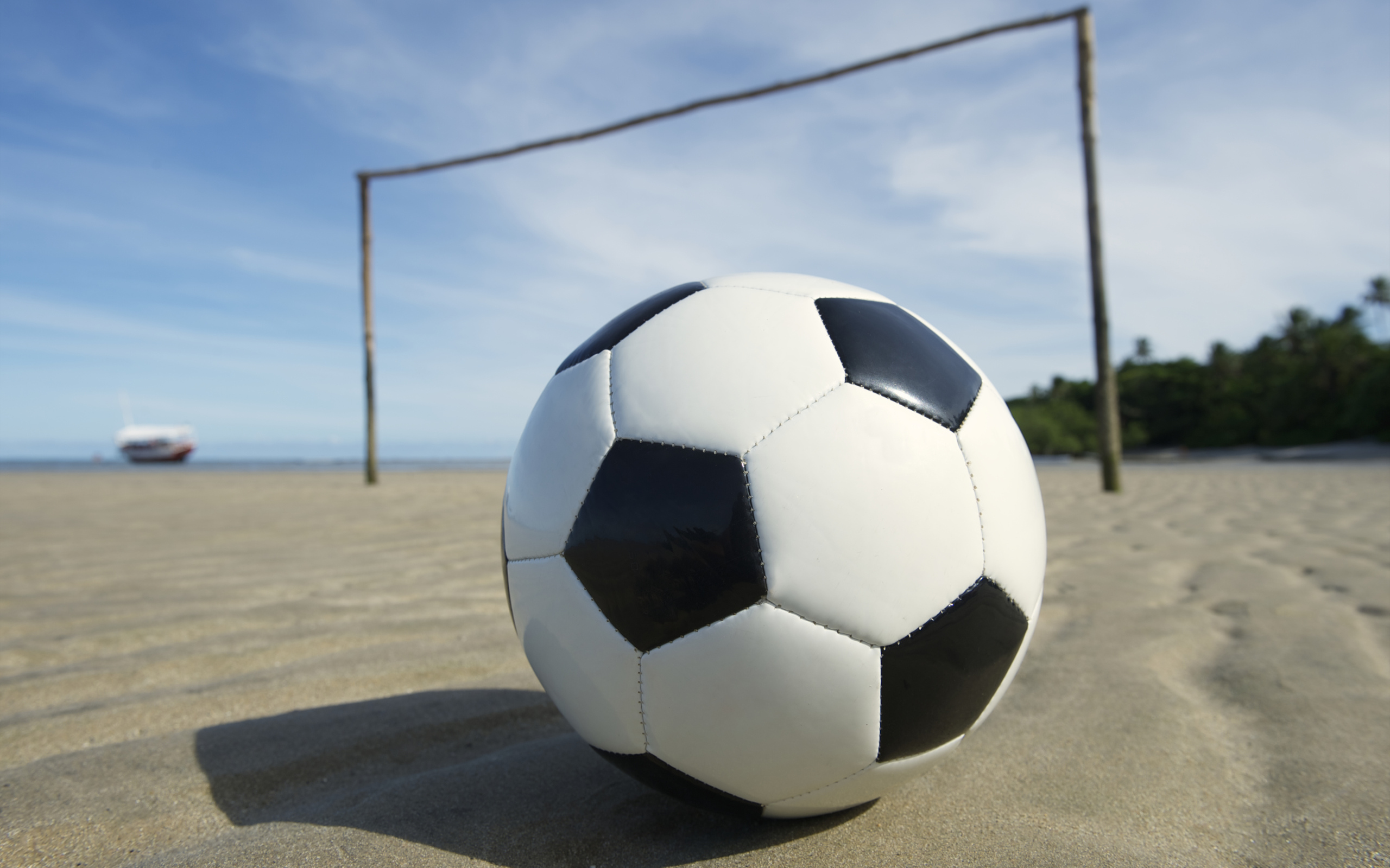 Beach At A Soccer Ball Wallpapers