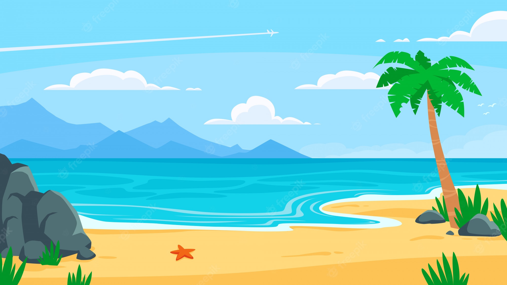 Beach Cartoon Wallpapers