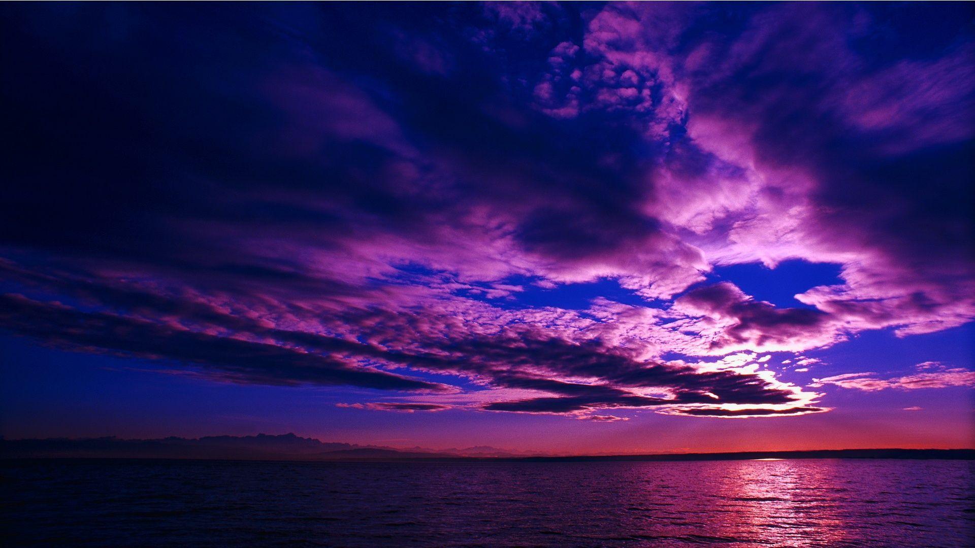 Beach Cloud Earth Horizon Ocean Purple Sea Wallpapers