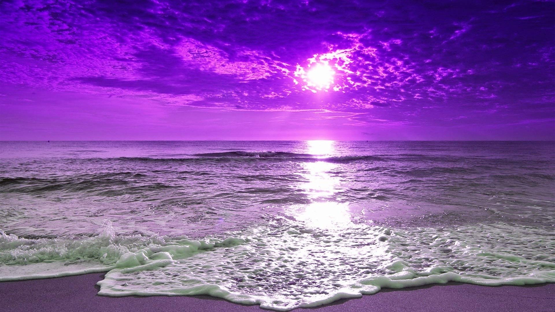 Beach Sunset Purple Wallpapers