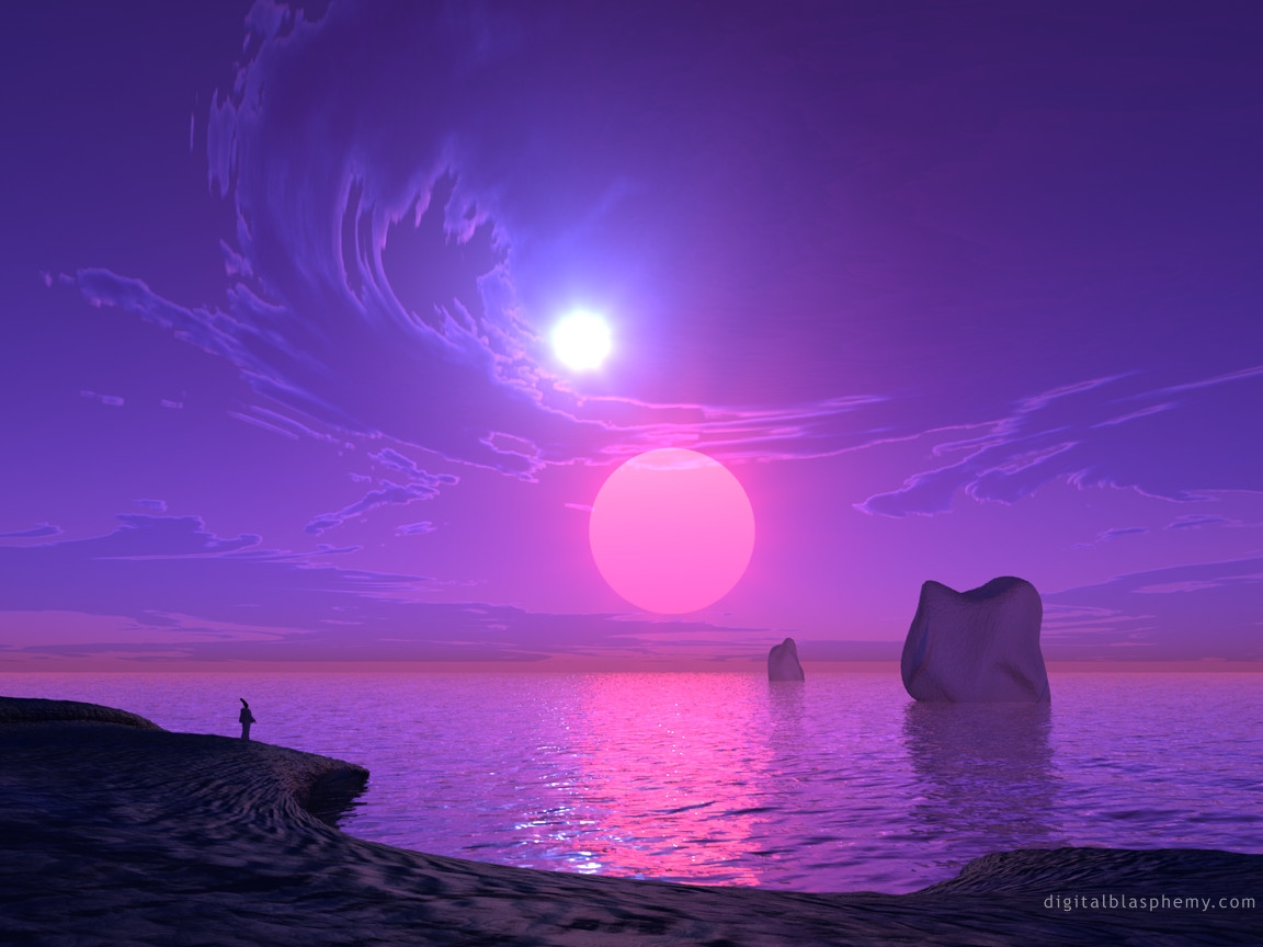 Beach Sunset Purple Wallpapers