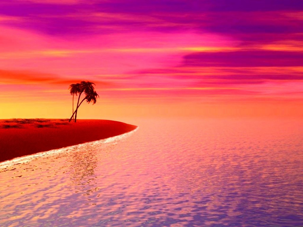 Beach Sunset Purple Wallpapers