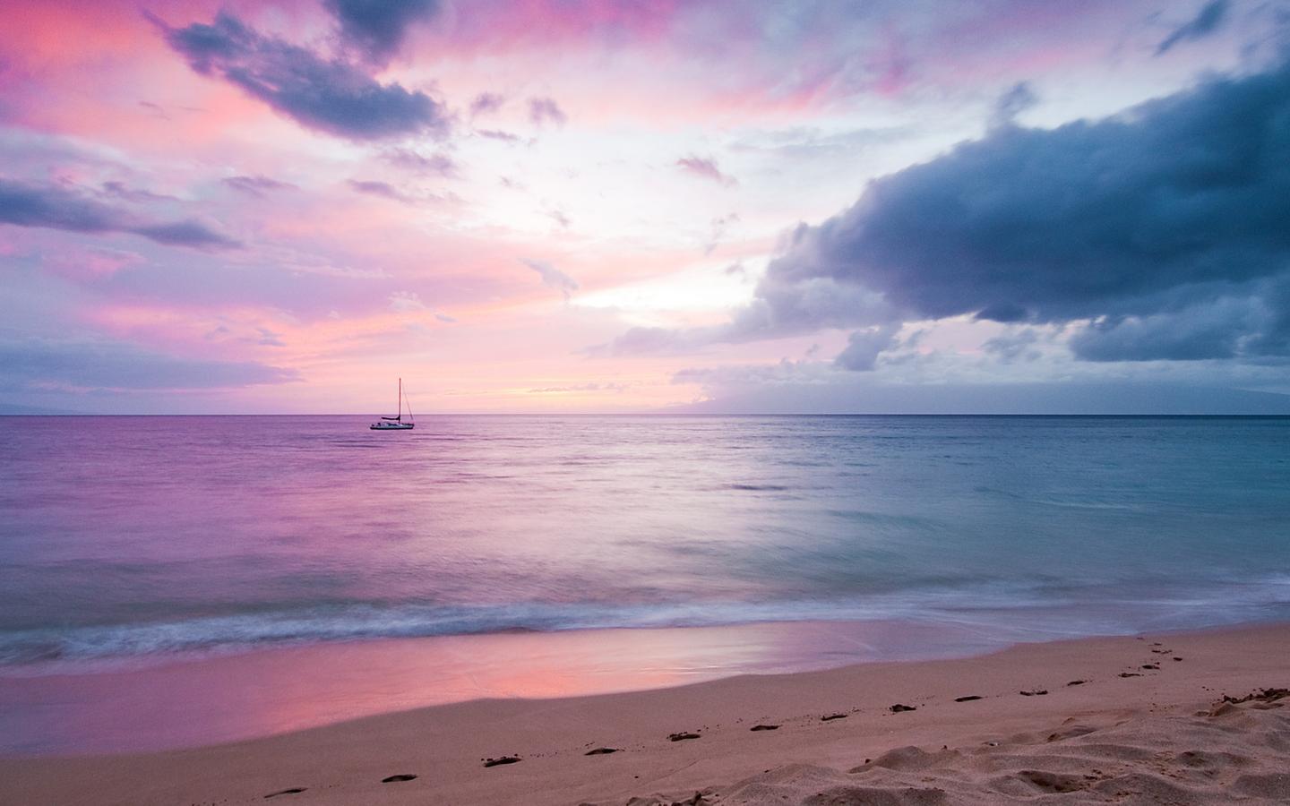 Beach Sunset Purple Wallpapers