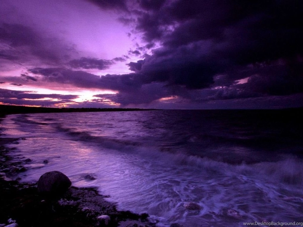 Beach Sunset Purple Wallpapers