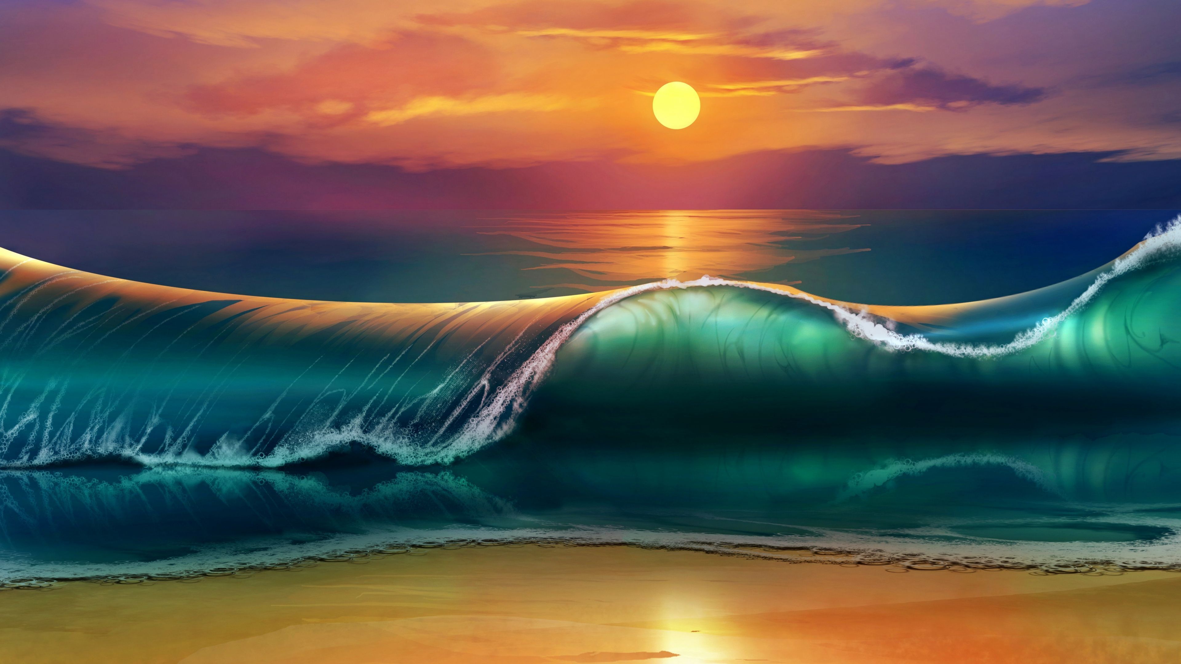 Beach Sunset Rainbow Wallpapers