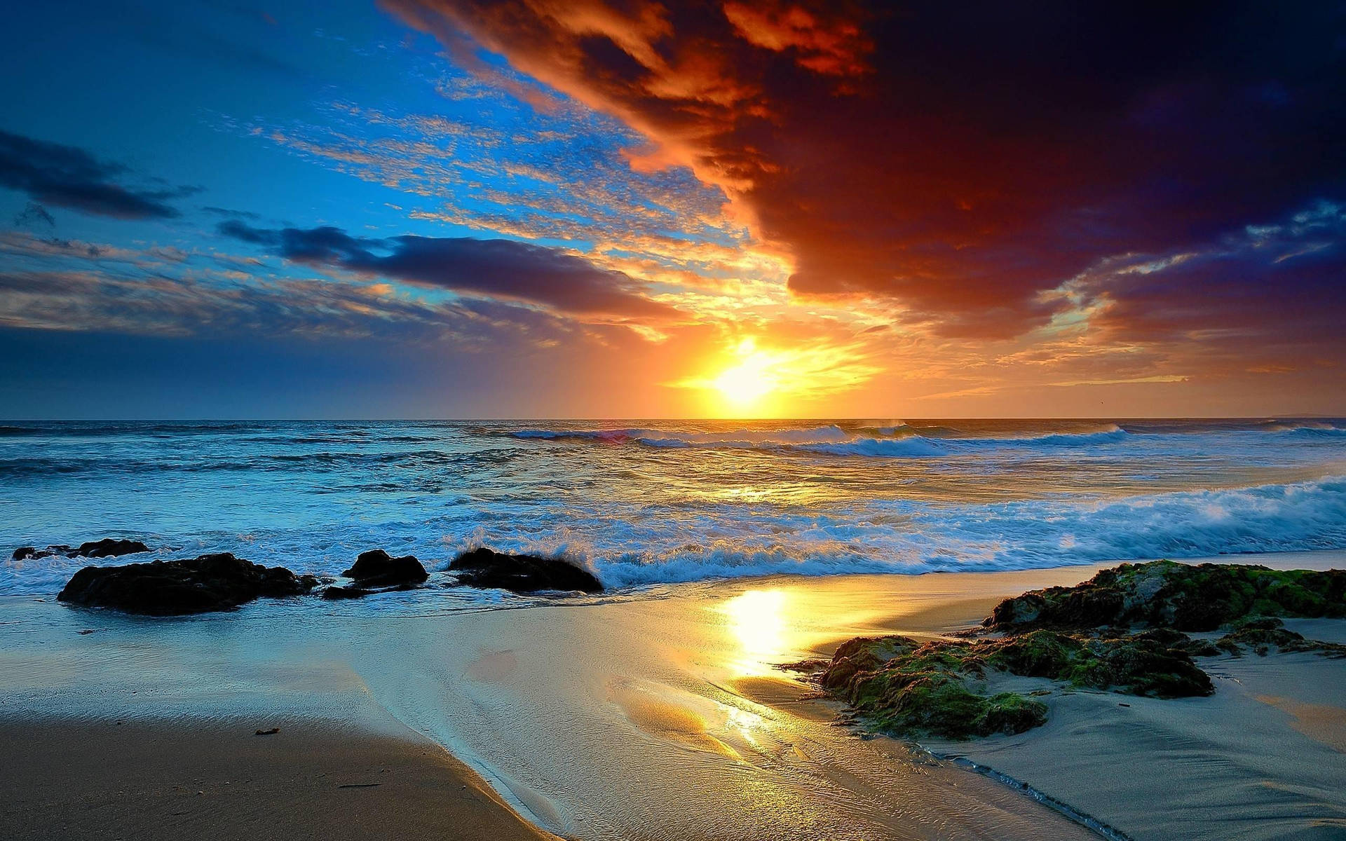 Beach Sunset Rainbow Wallpapers