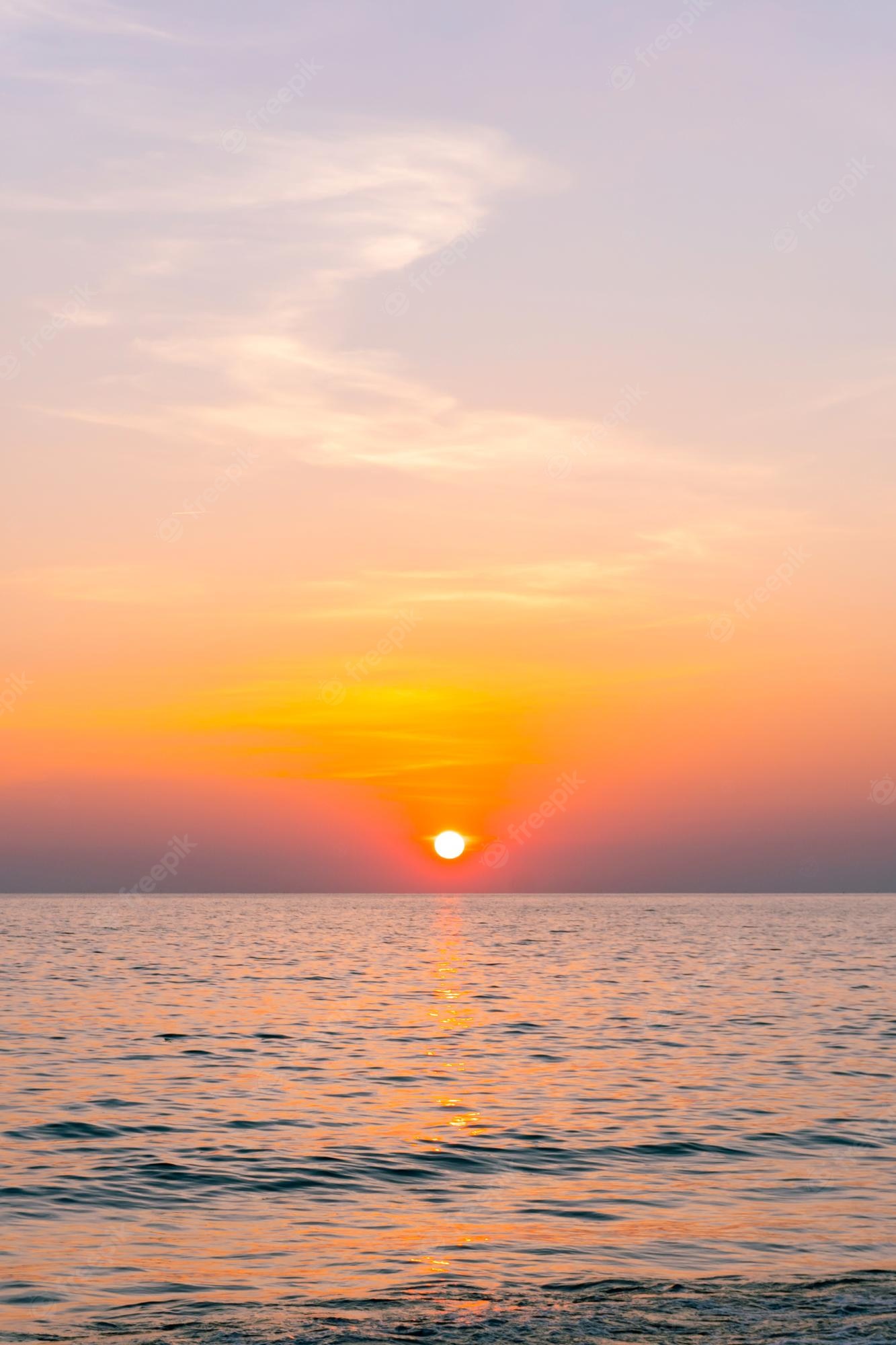 Beautiful Beach Sunset Under Blue Cloudy Sky Wallpapers