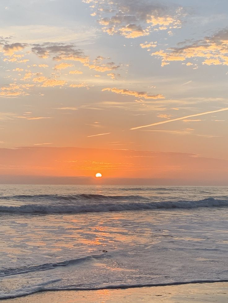 Beautiful Beach Sunset Under Blue Cloudy Sky Wallpapers