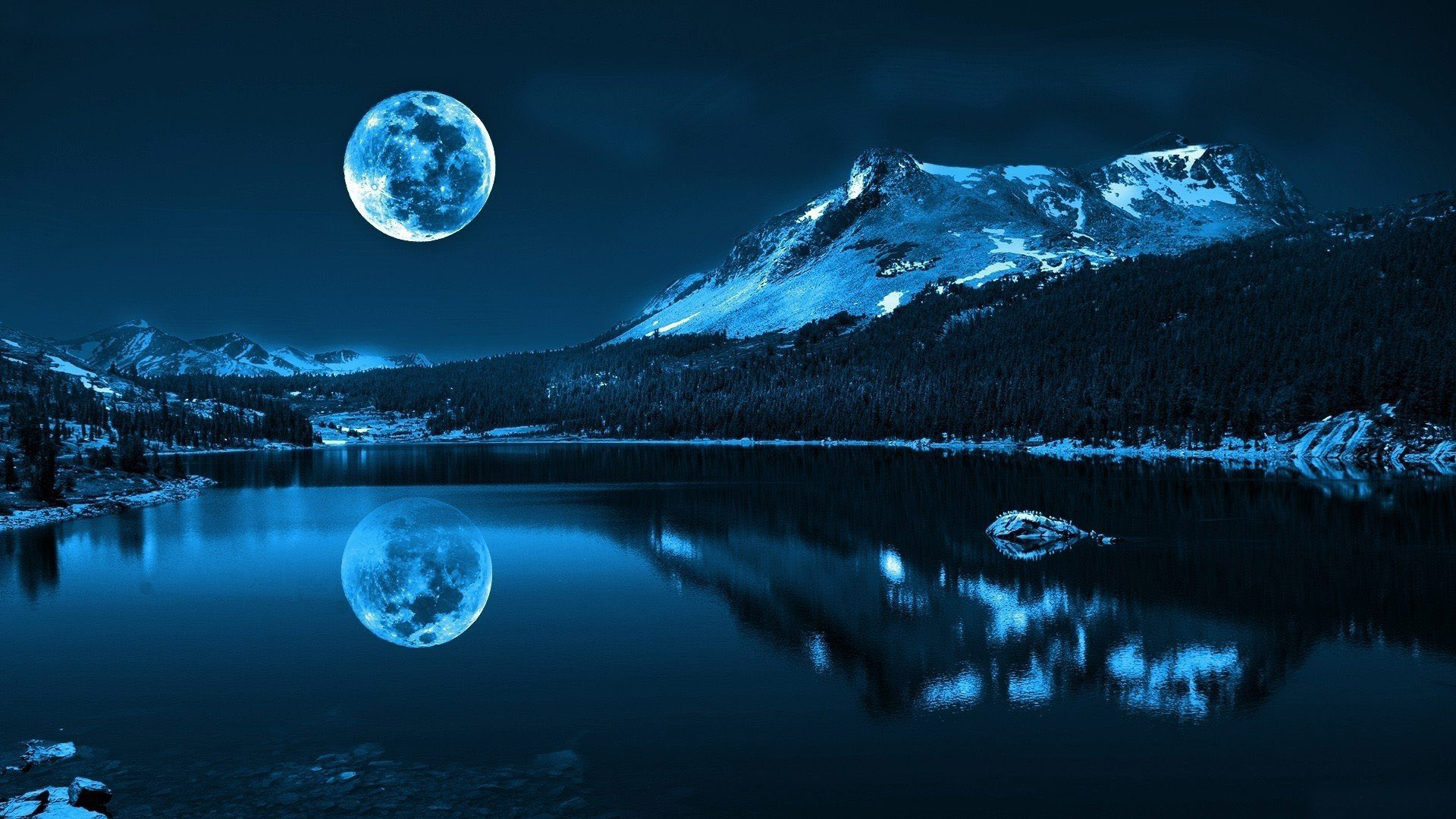 Beautiful Landscape Mountains At Night Wallpapers