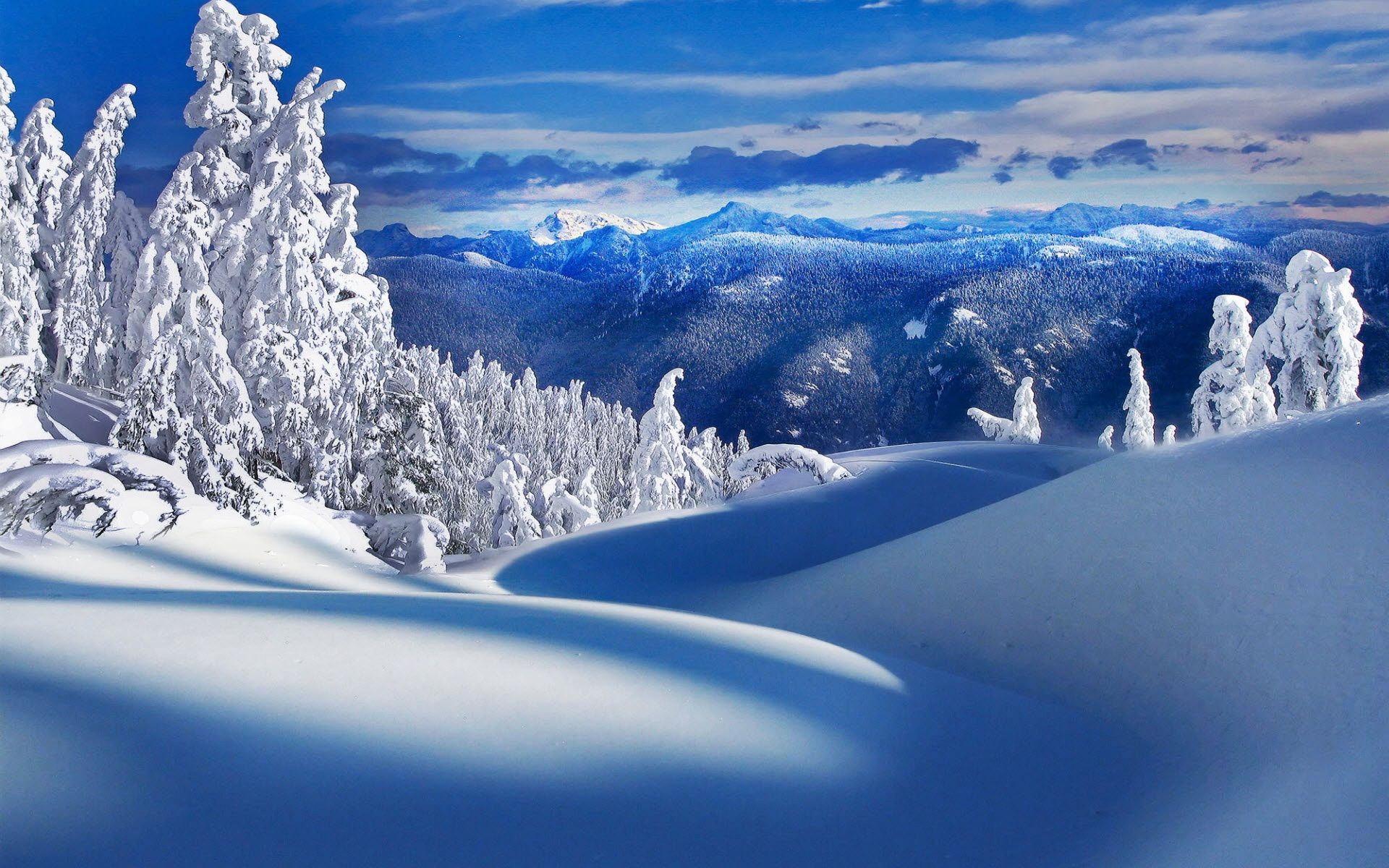 Beautiful Landscape View Of Snow Covered Mountains Wallpapers