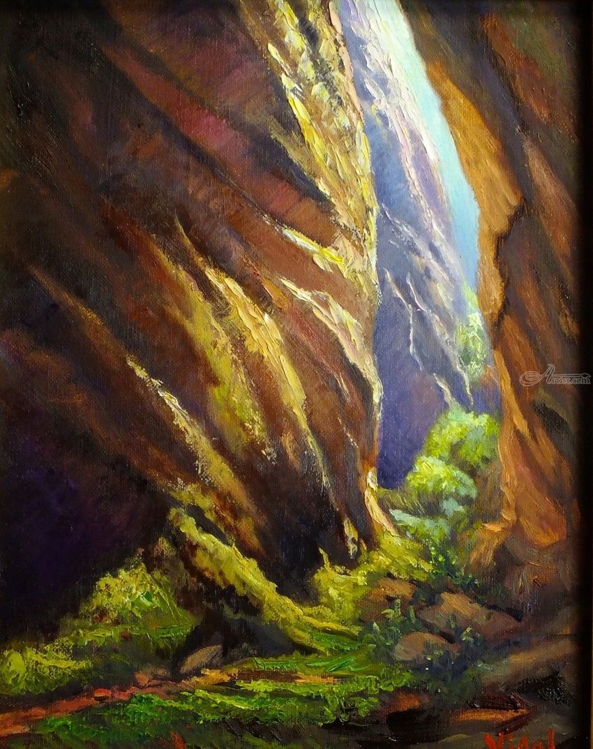 Blue Mountains Oil  Paint Art Wallpapers