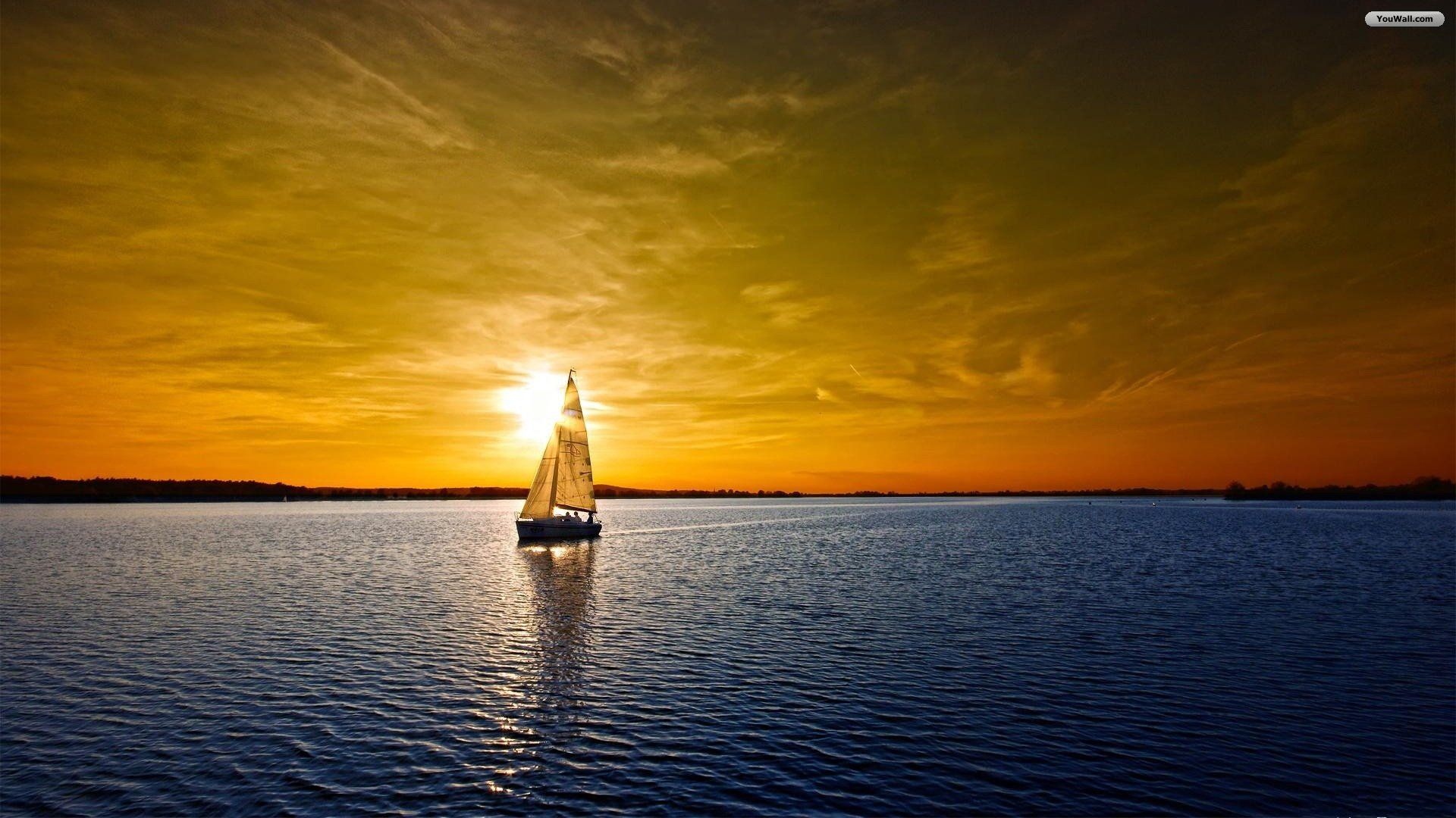 Boating And Sunset Wallpapers