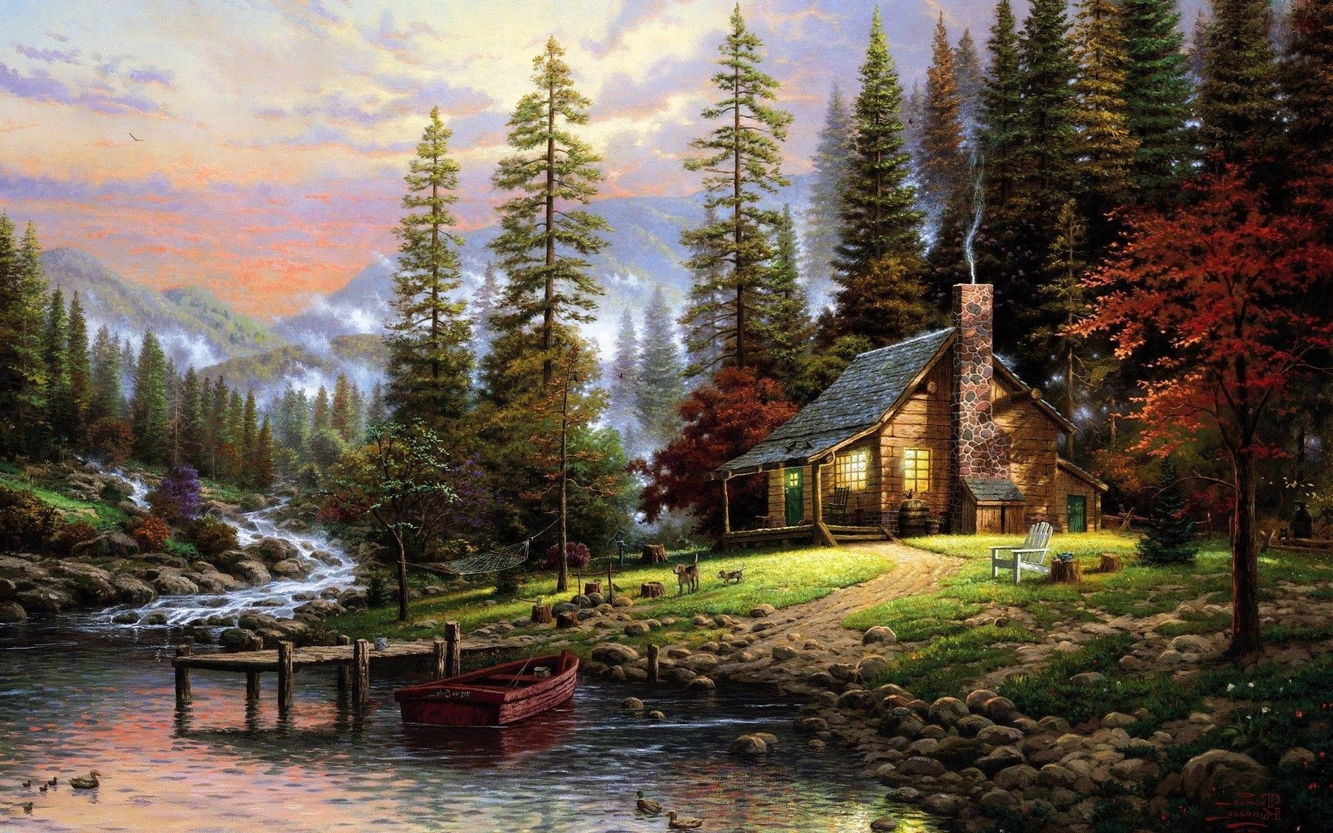 Cabin House In Mountains Wallpapers