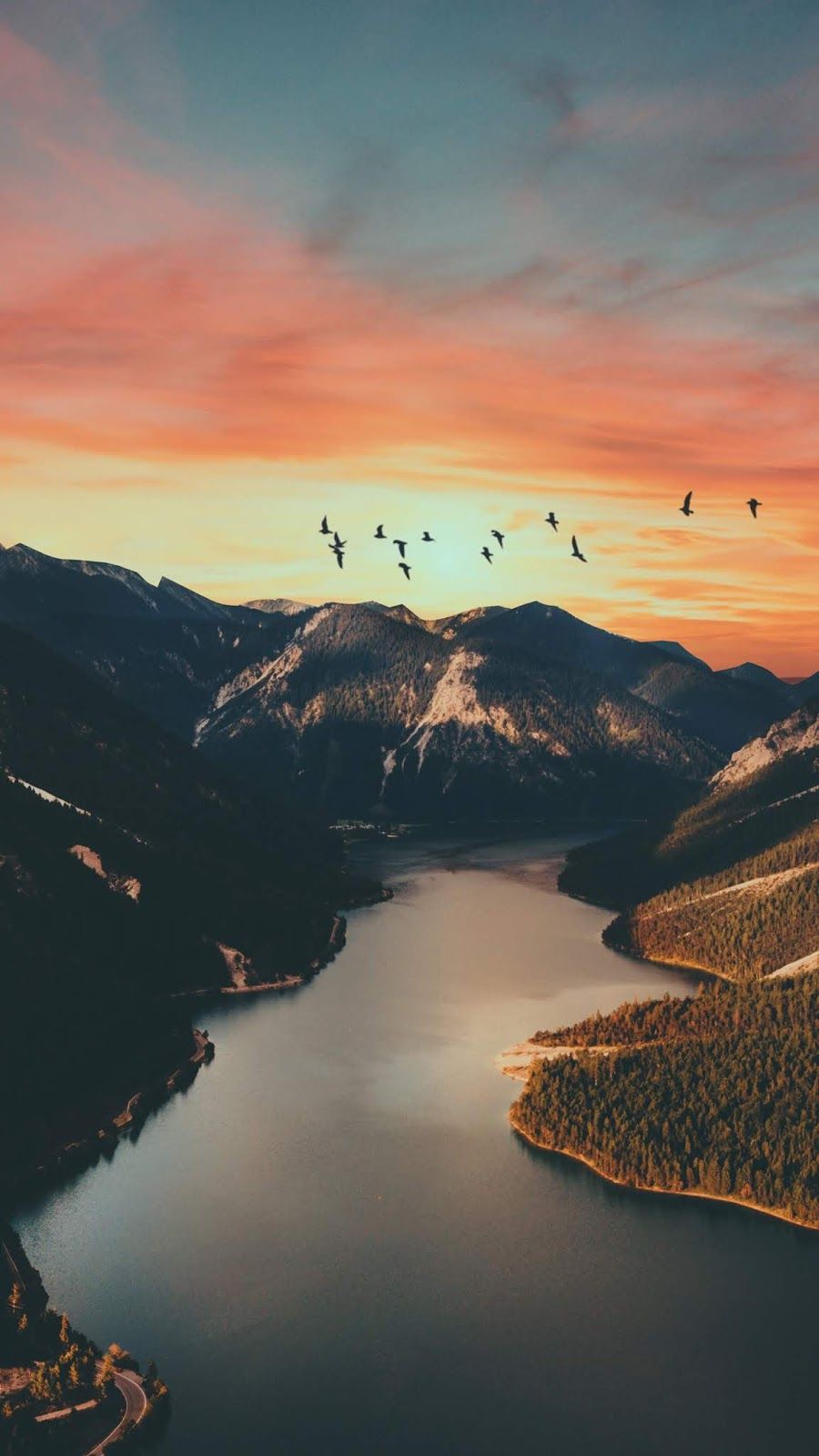 Calm Sunset Mountains Wallpapers