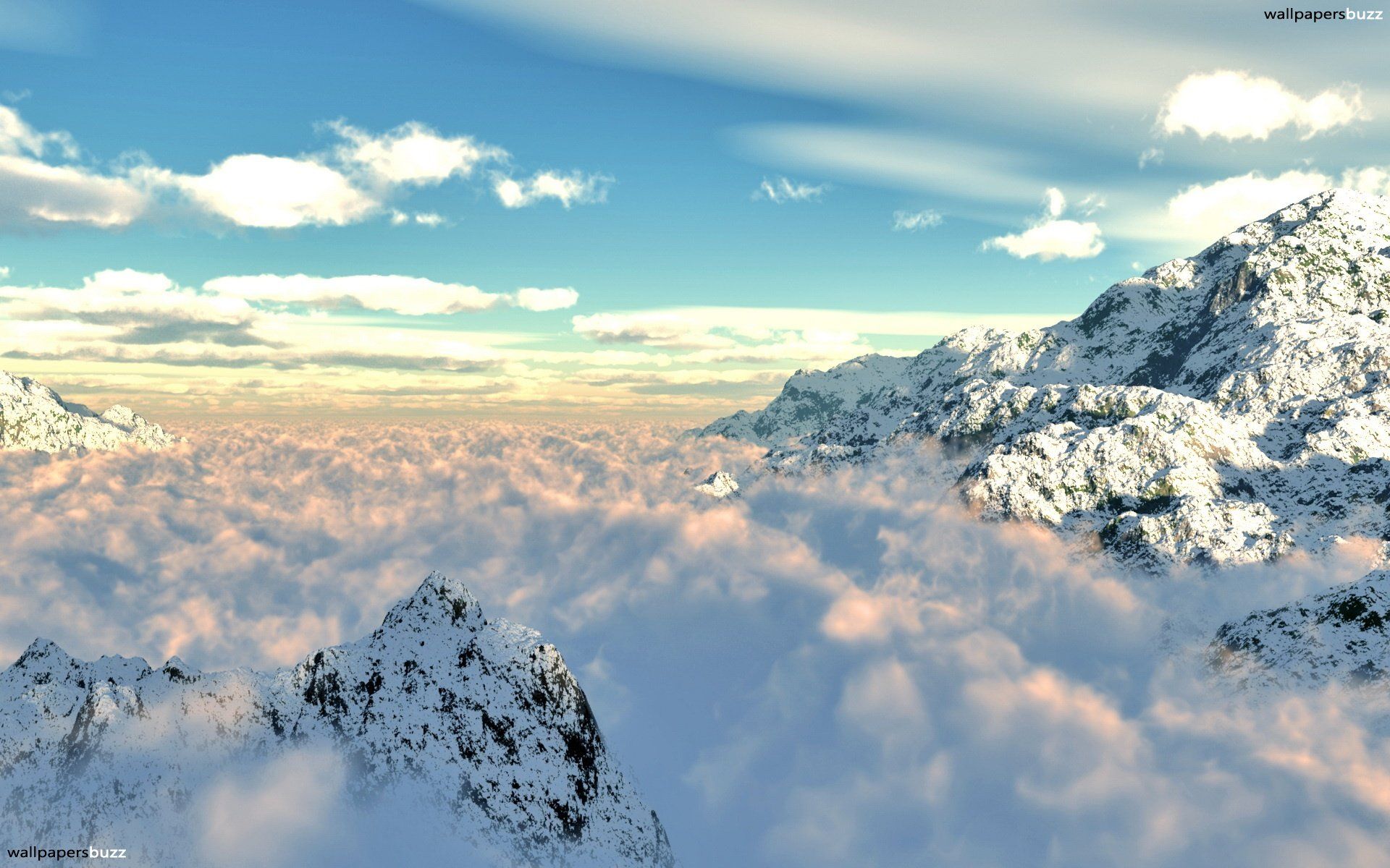 Clouds Mountains Peaks Wallpapers