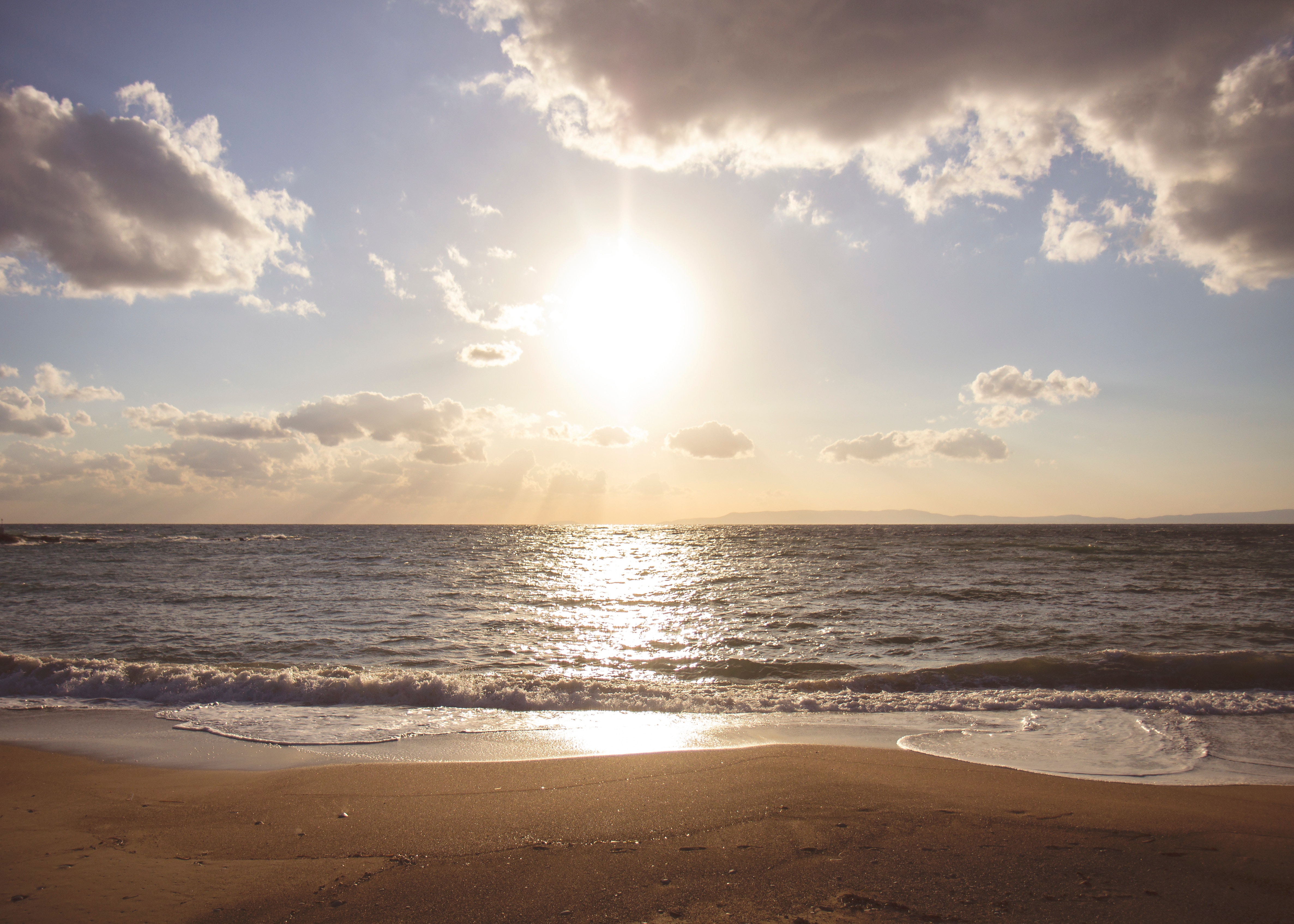 Cloudy Coastline Ocean Horizon Wallpapers