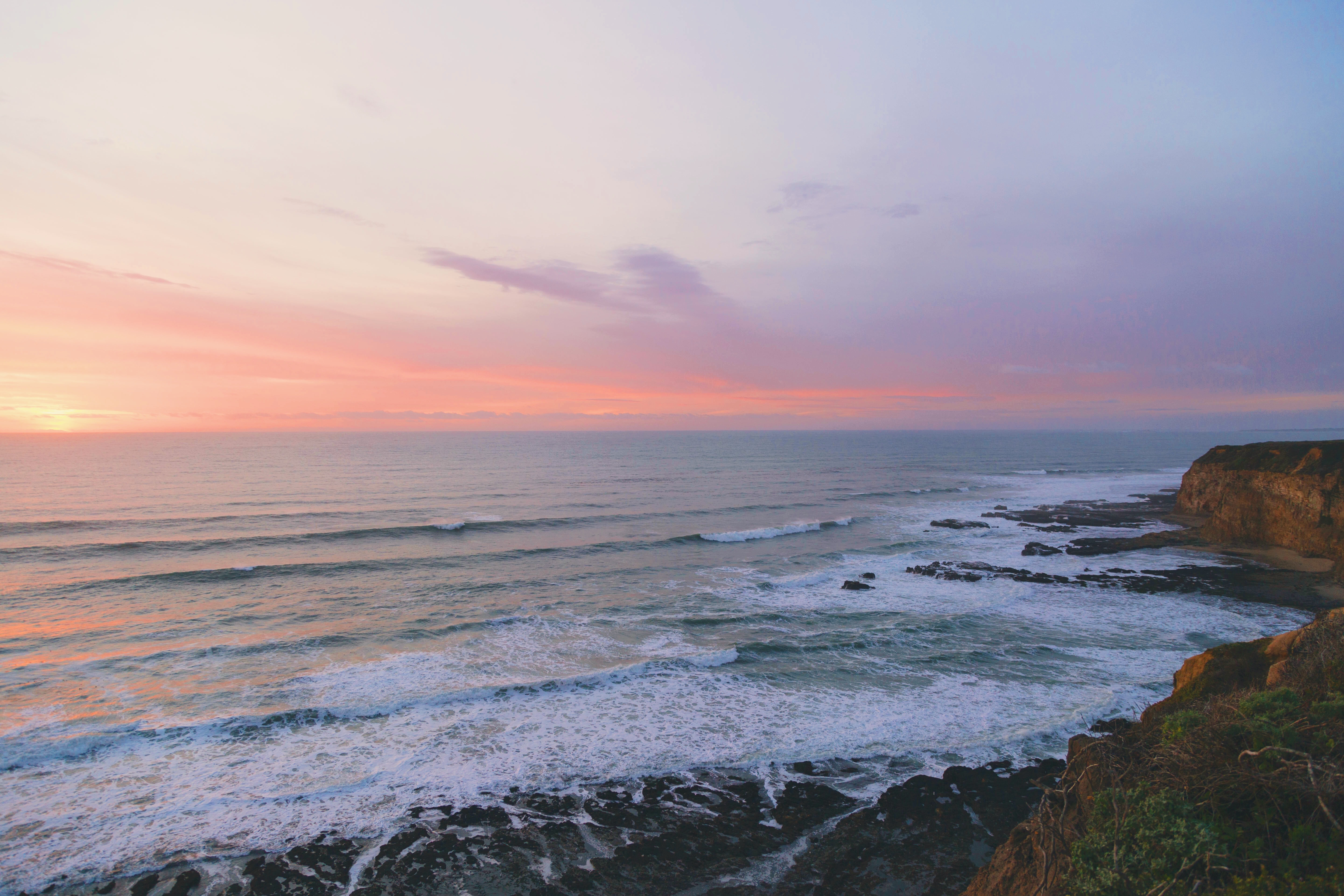 Cloudy Coastline Ocean Horizon Wallpapers