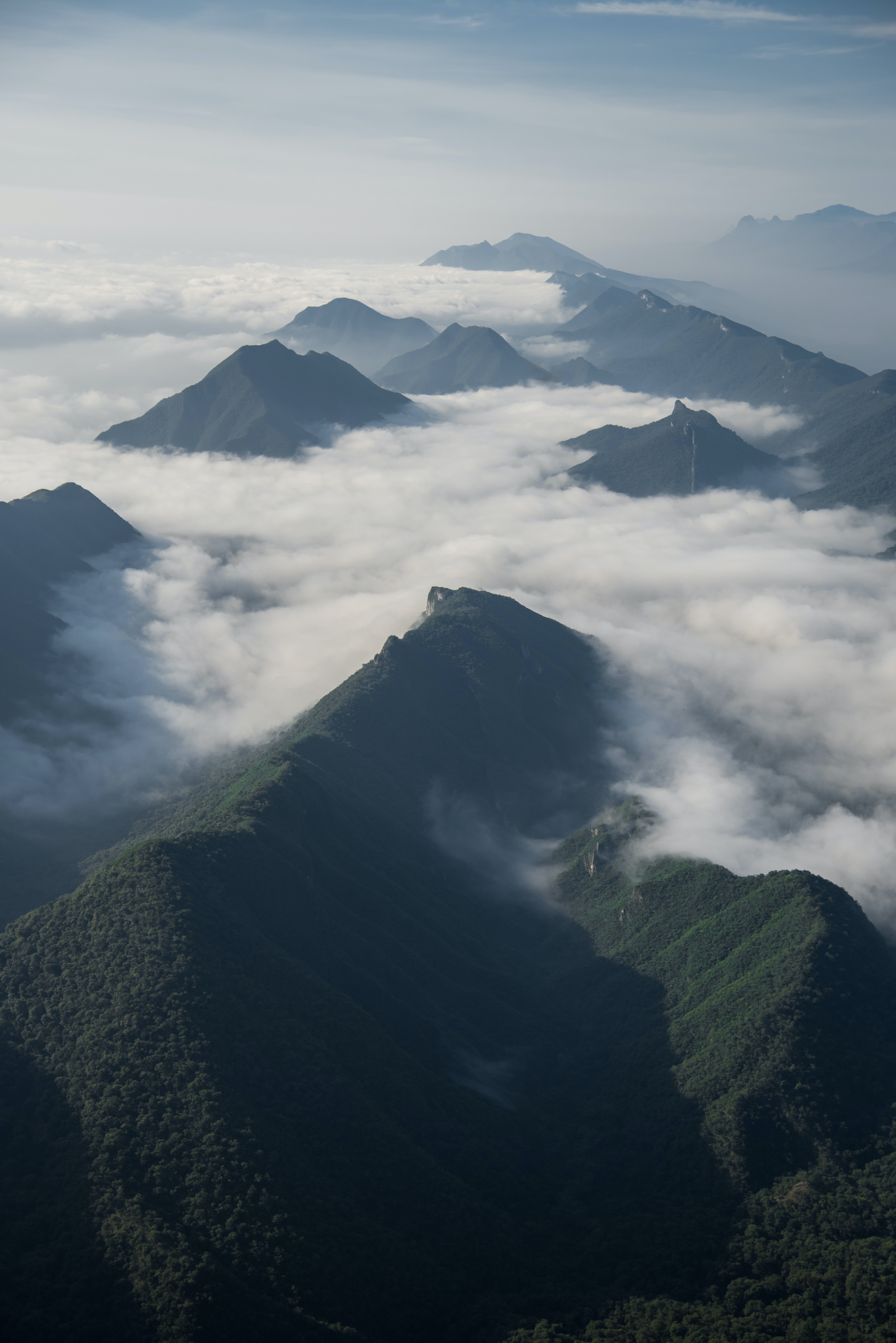 Cloudy Green Mountain Peak Wallpapers