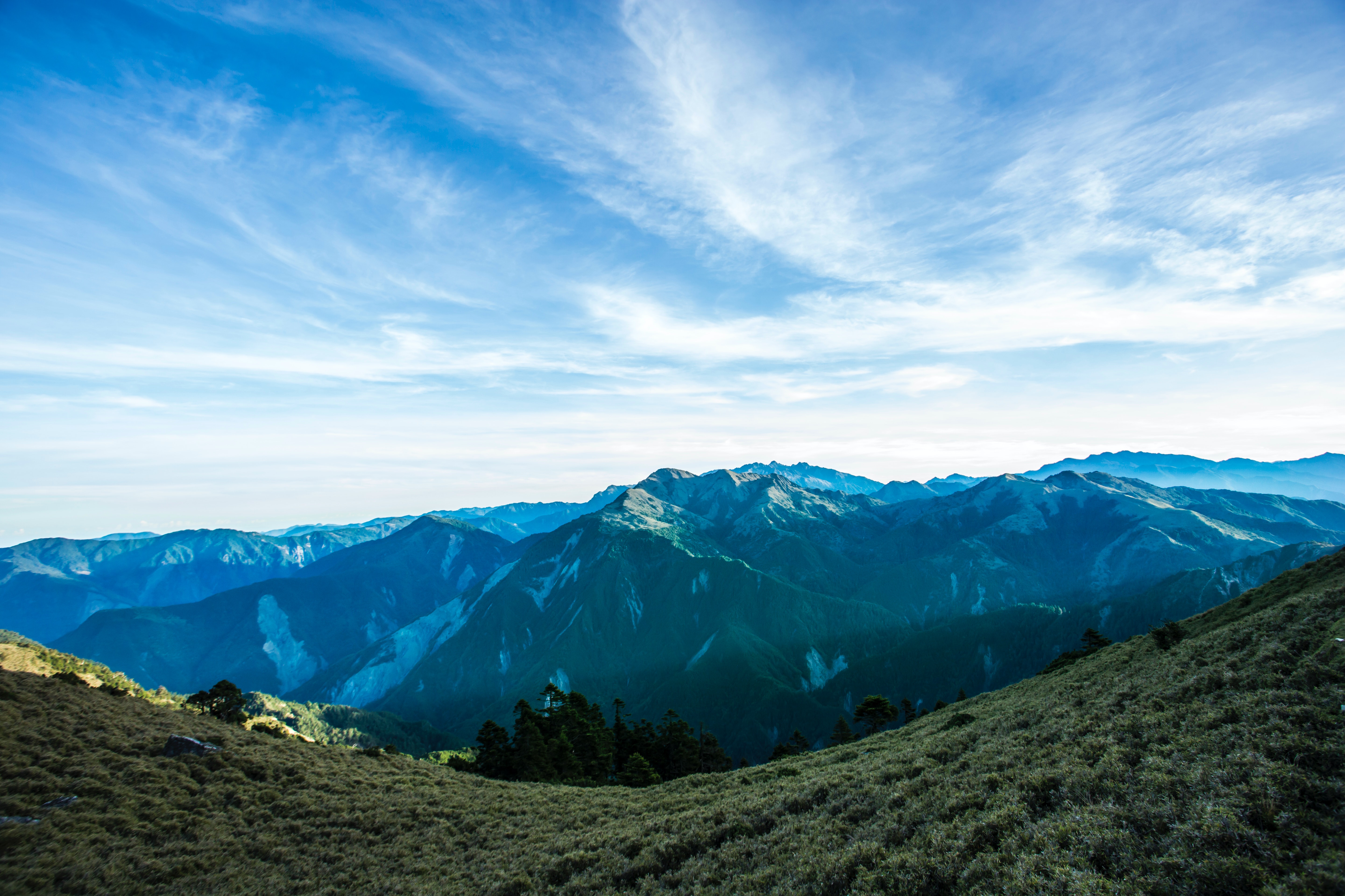 Cloudy Green Mountain Peak Wallpapers