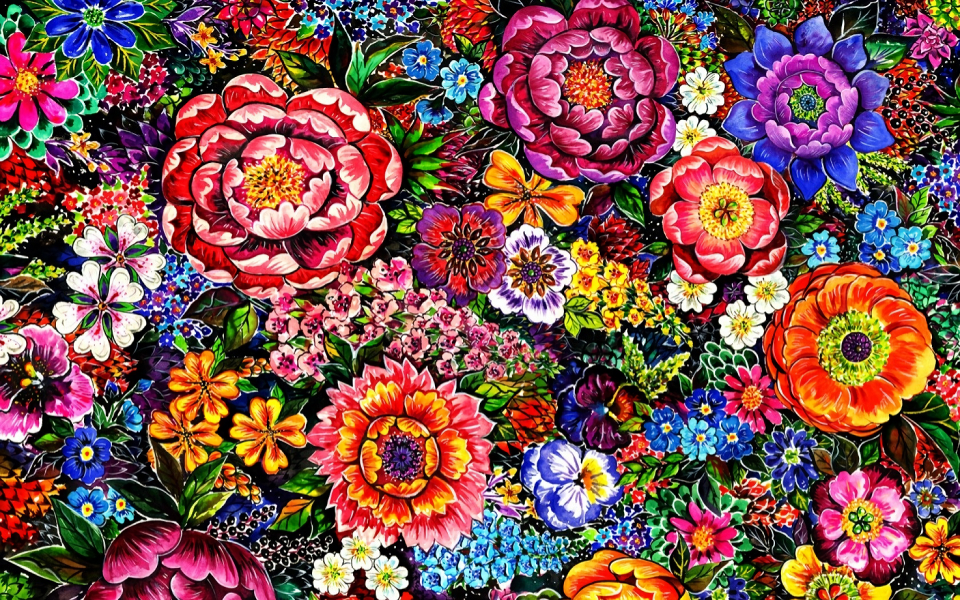 Colorful Flowers Digital Art Wallpapers