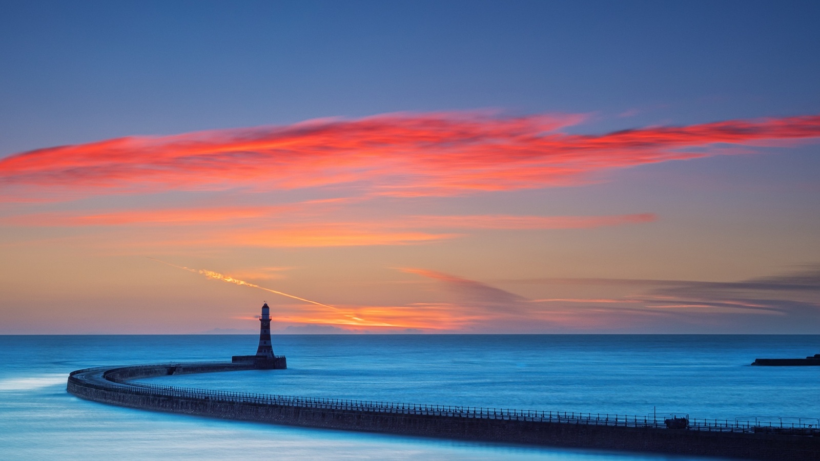 Colorful Sky Near Lighthouse Wallpapers