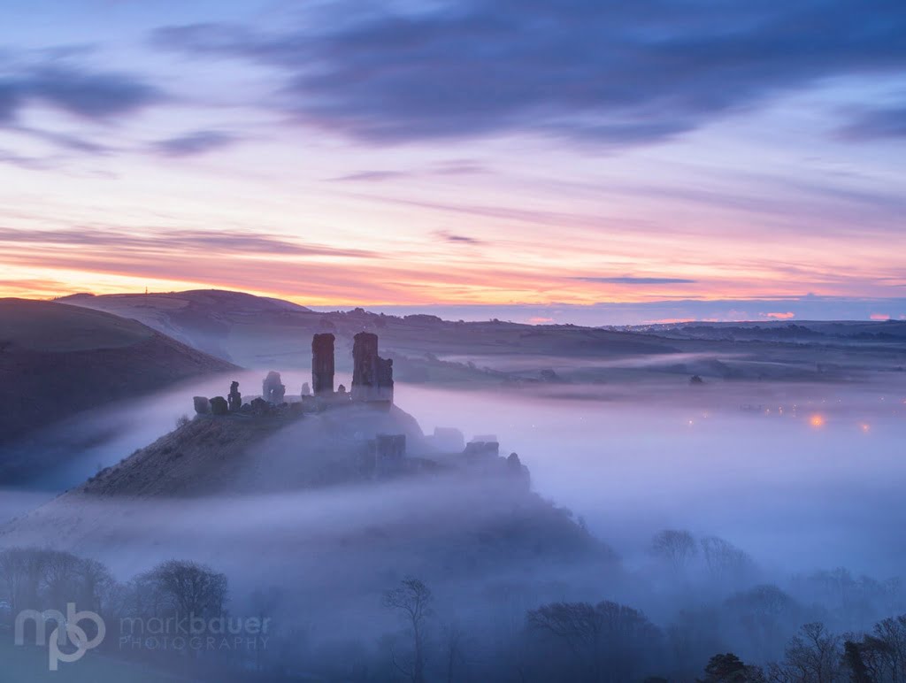 Corfe Castle Fog Day Wallpapers