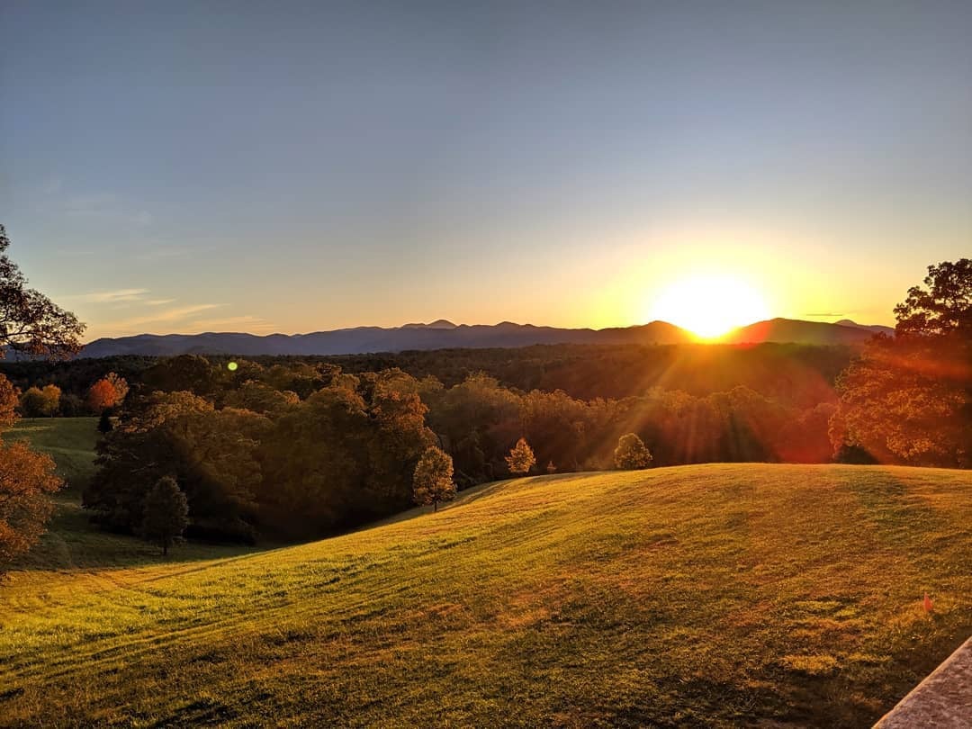 Countryside Beautiful Autumn Season Sunset Boat Landscape Moutains Wallpapers