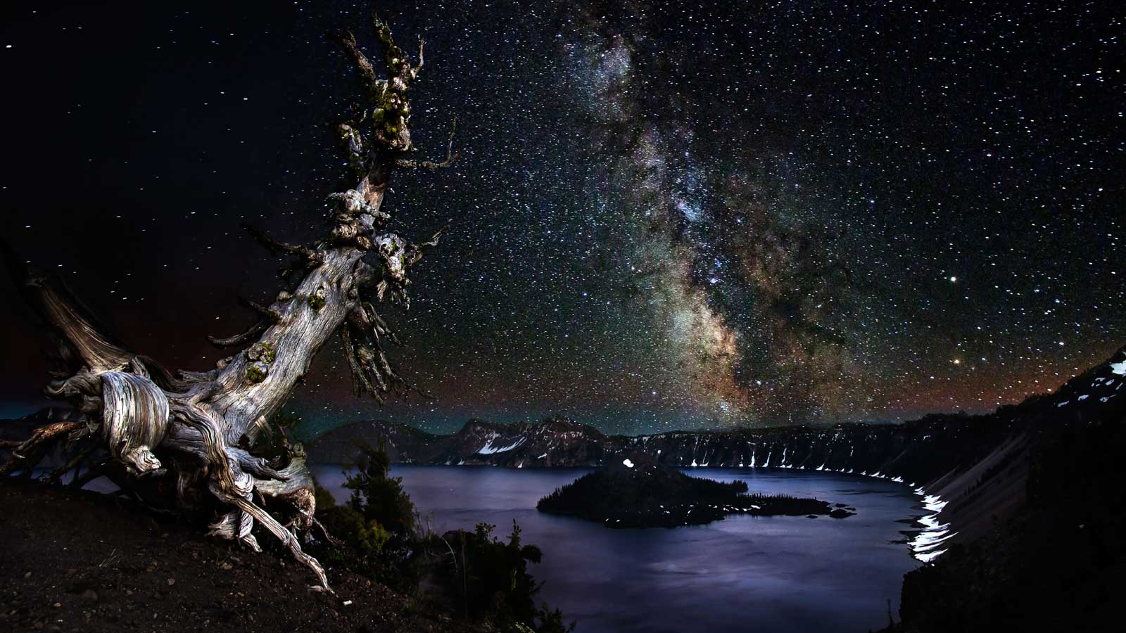 Crater Lake At Night Wallpapers