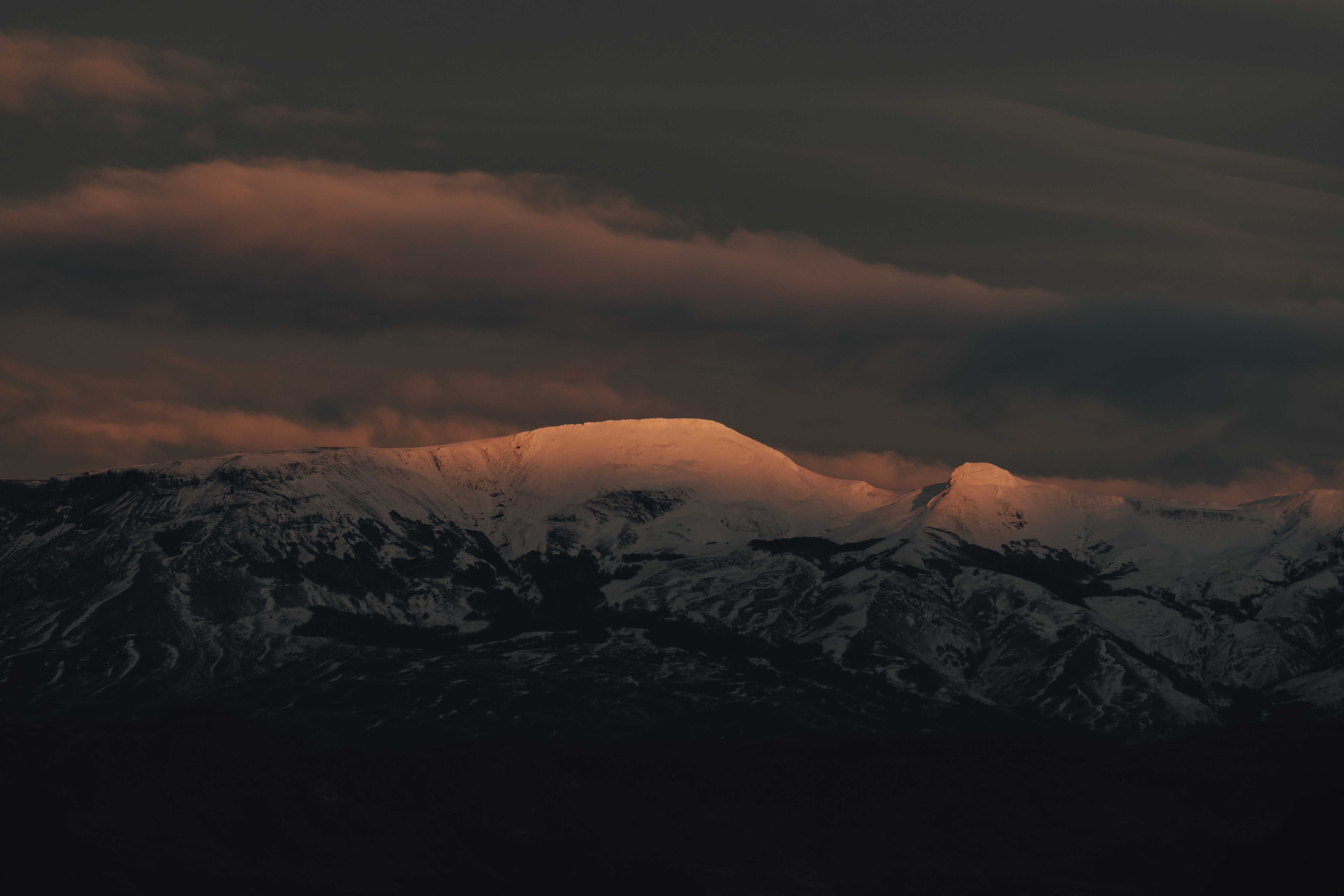 Dark Blue Sky Above Snow Covered Mountain Wallpapers