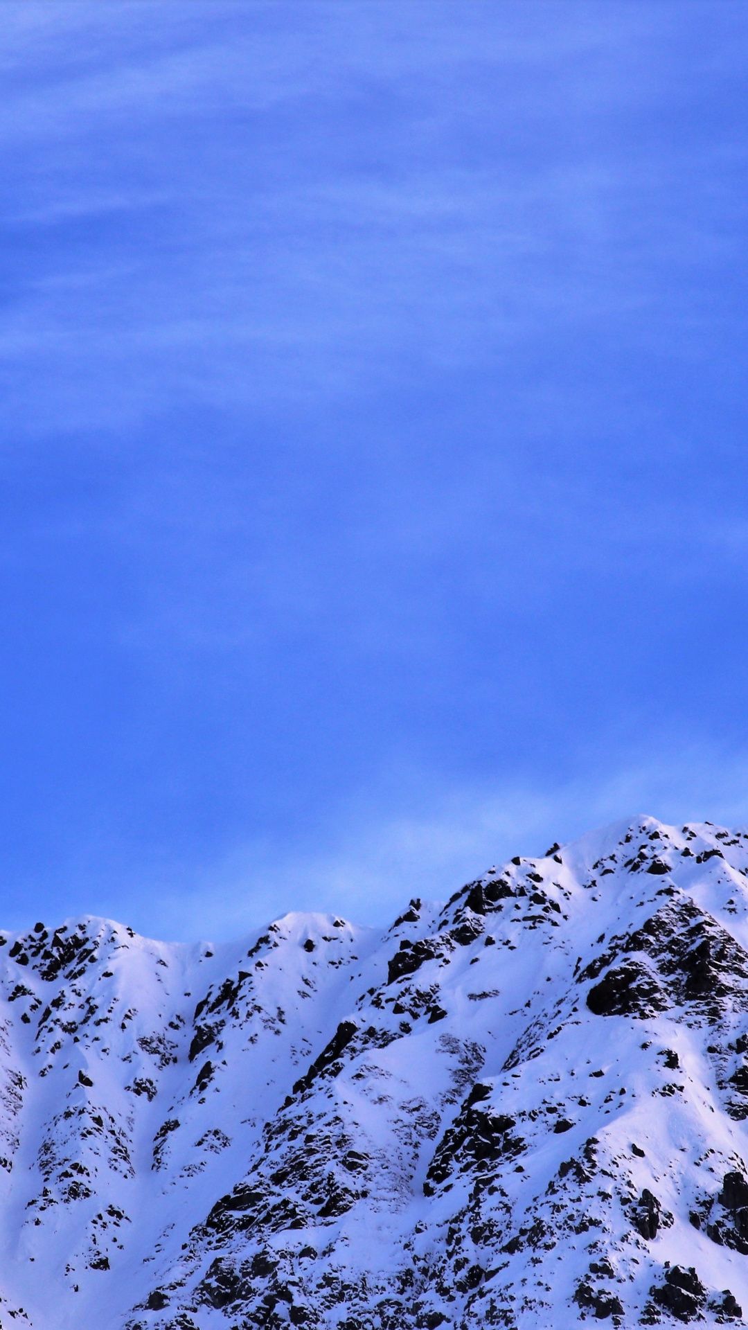 Dark Blue Sky Above Snow Covered Mountain Wallpapers