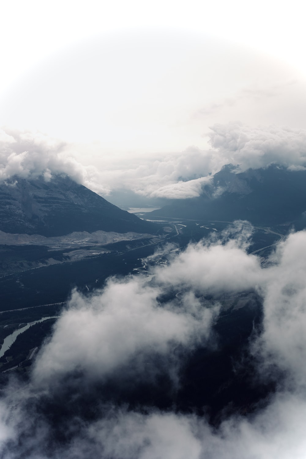 Dark Blue Sky Above Snow Covered Mountain Wallpapers