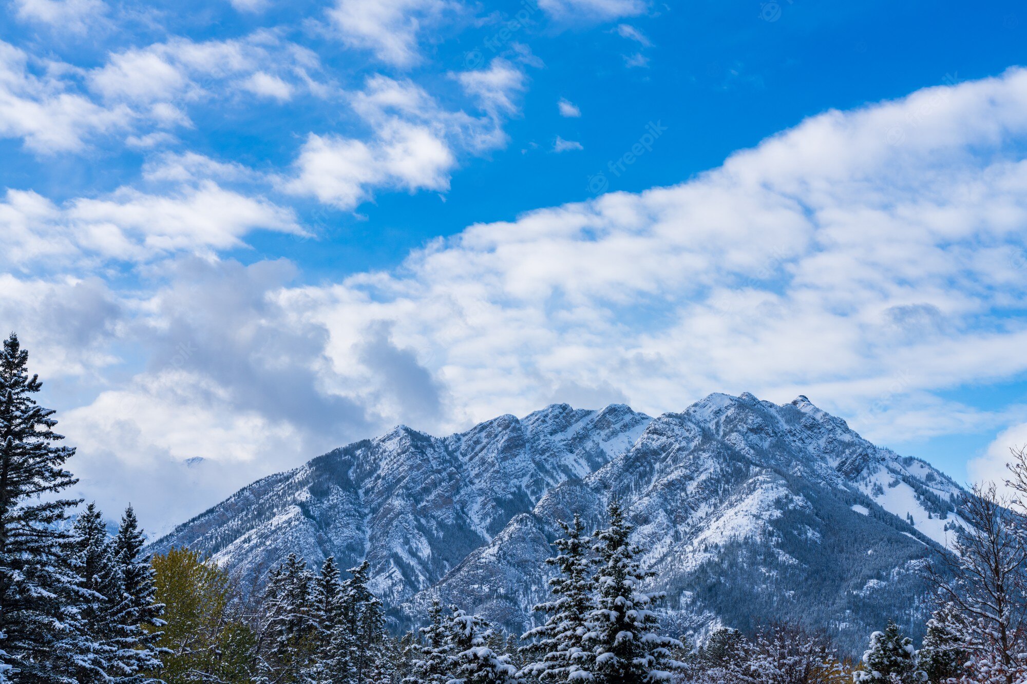 Dark Blue Sky Above Snow Covered Mountain Wallpapers