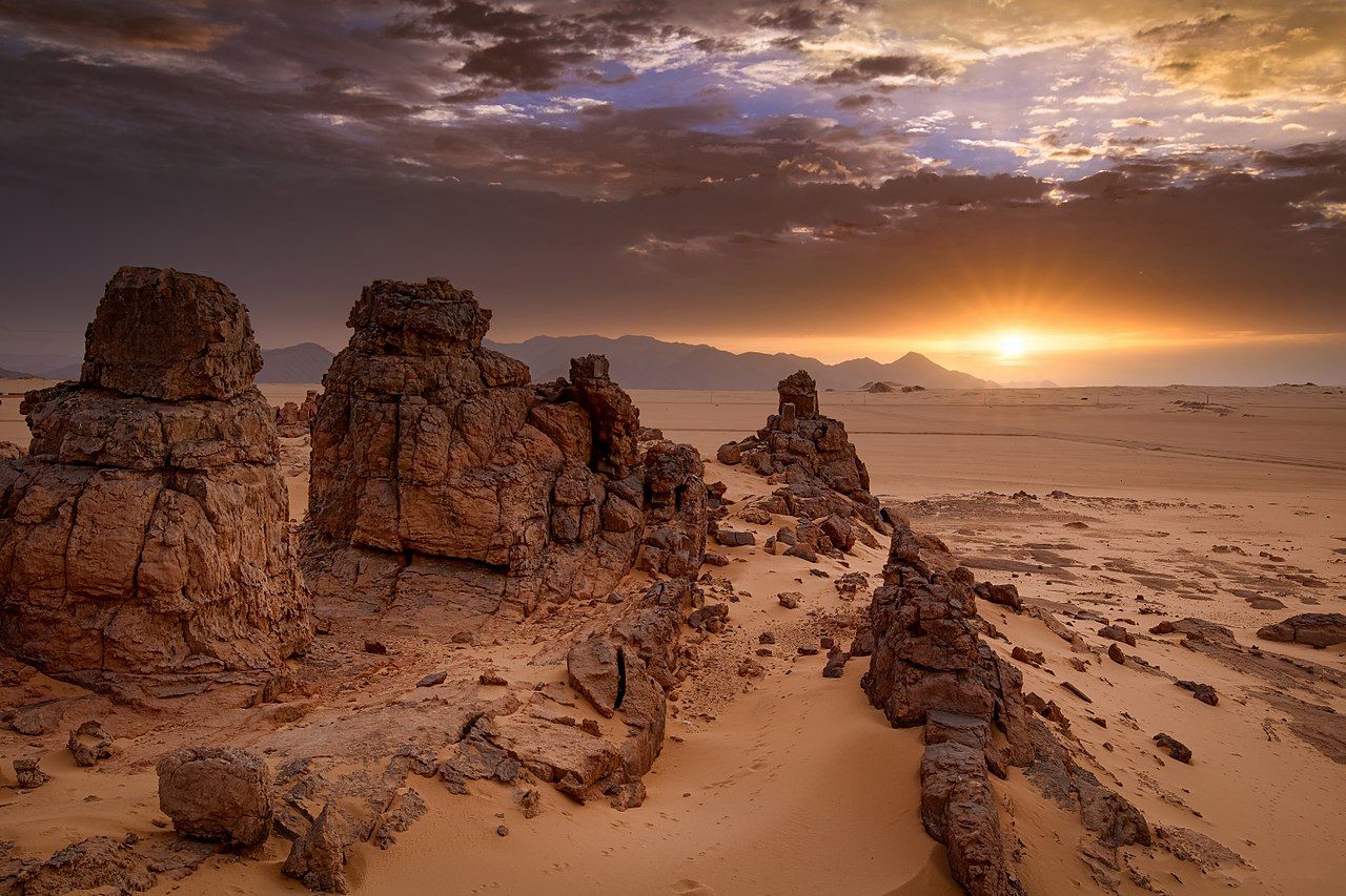 Desert Tassili Sunrise Algeria Wallpapers