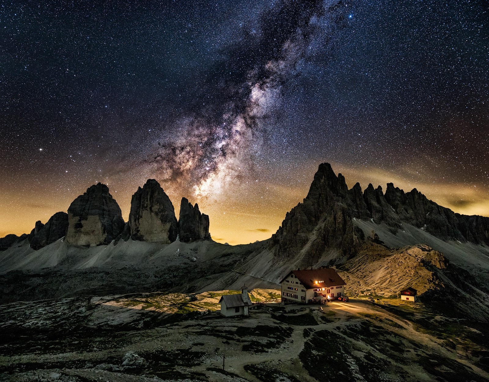 Dolomites Mountains Milky Way Wallpapers