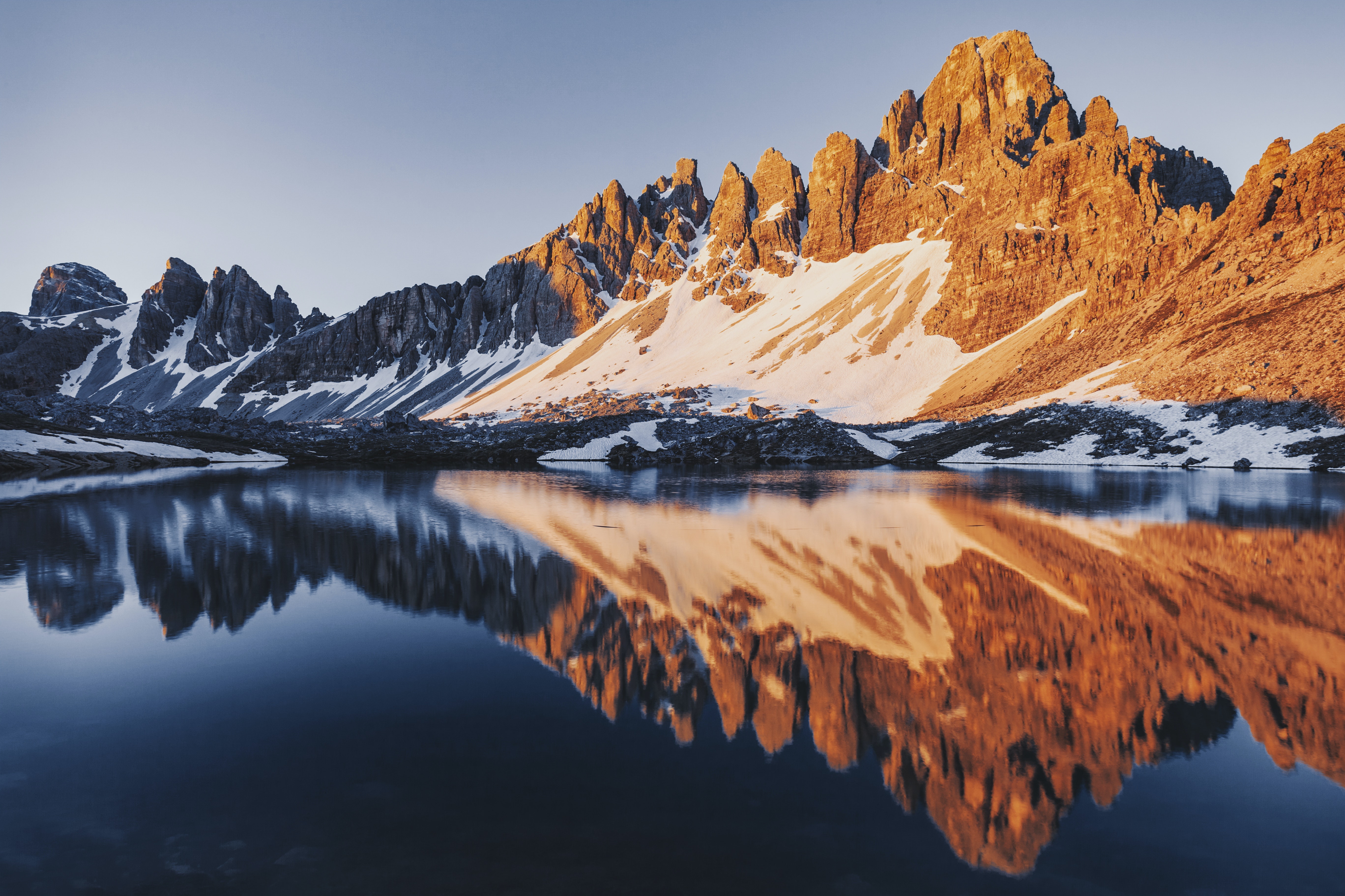 Dramatic Mountain Reflection Over Lake Wallpapers